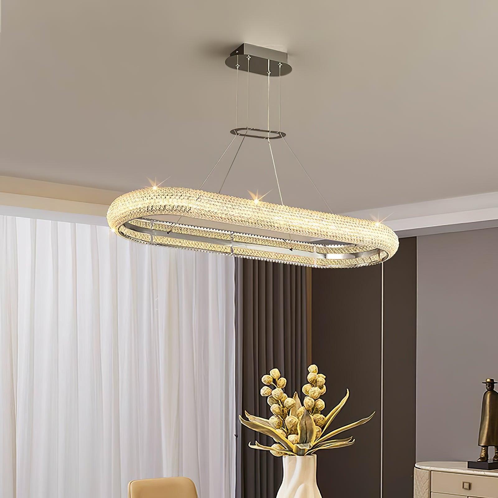 Vazorora Modern Minimalist Ring Metal Crystal Chandelier - Blowlighting