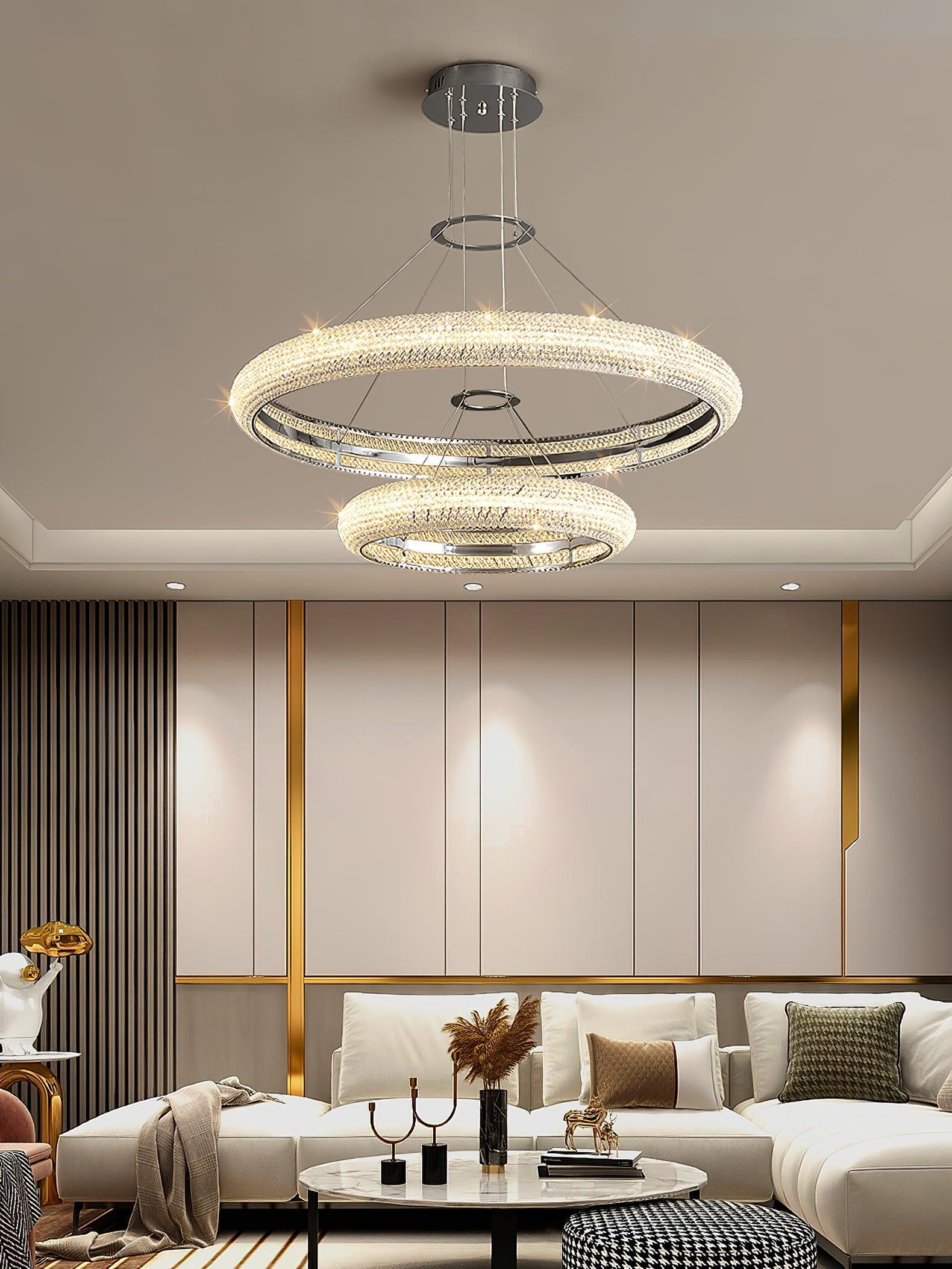Vazorora Modern Minimalist Ring Metal Crystal Chandelier - Blowlighting