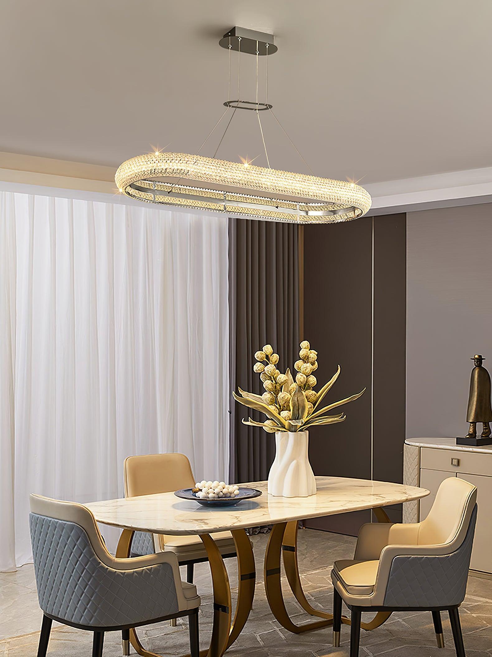 Vazorora Modern Minimalist Ring Metal Crystal Chandelier - Blowlighting