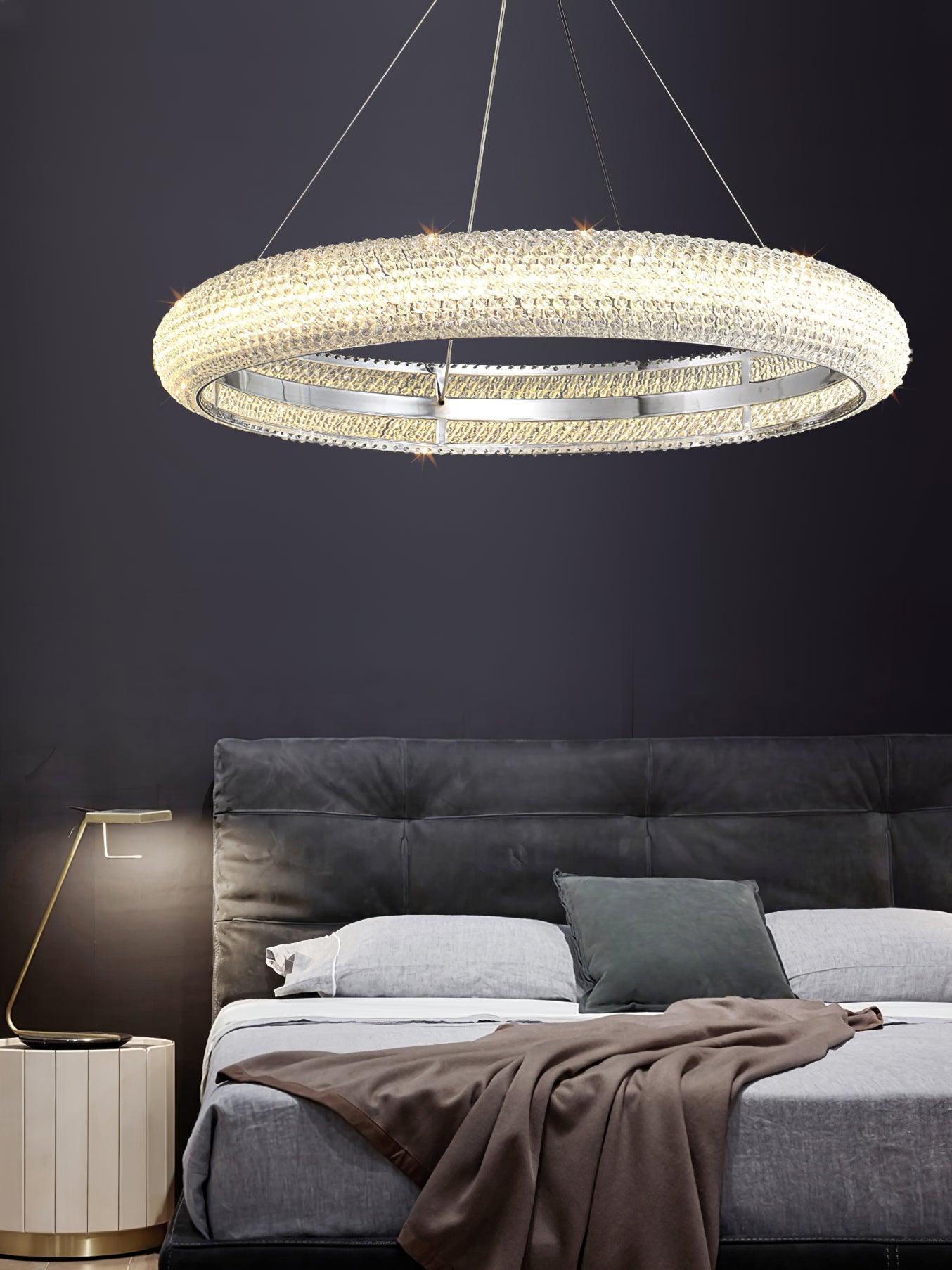 Vazorora Modern Minimalist Ring Metal Crystal Chandelier - Blowlighting