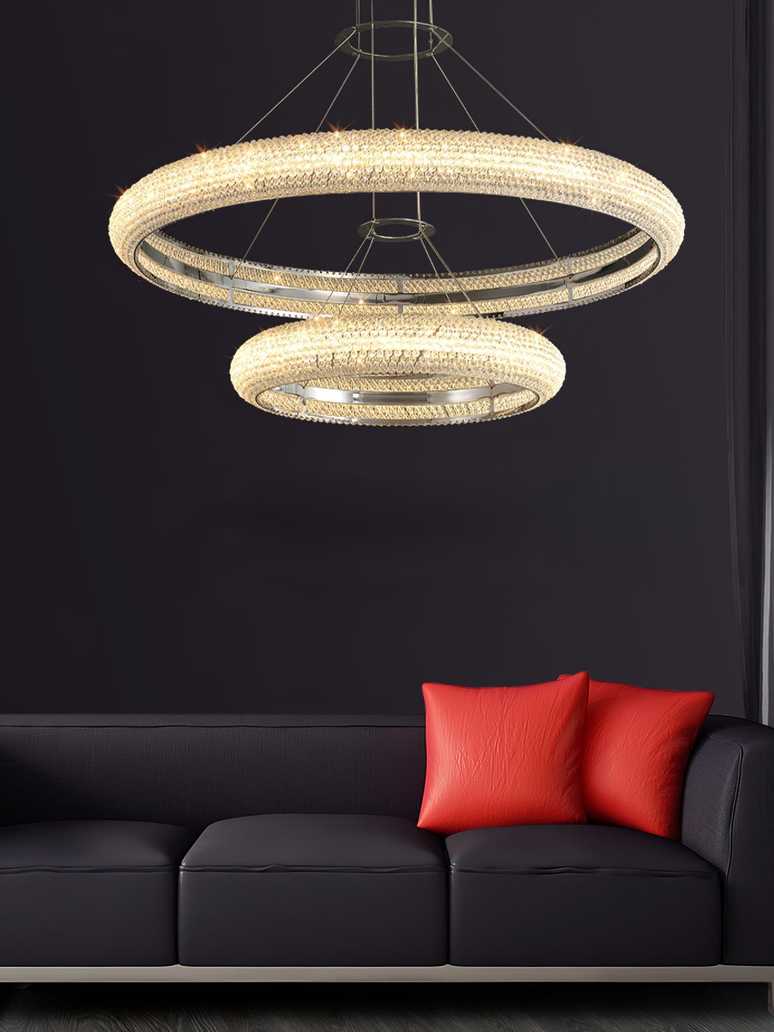 Vazorora Modern Minimalist Ring Metal Crystal Chandelier - Blowlighting