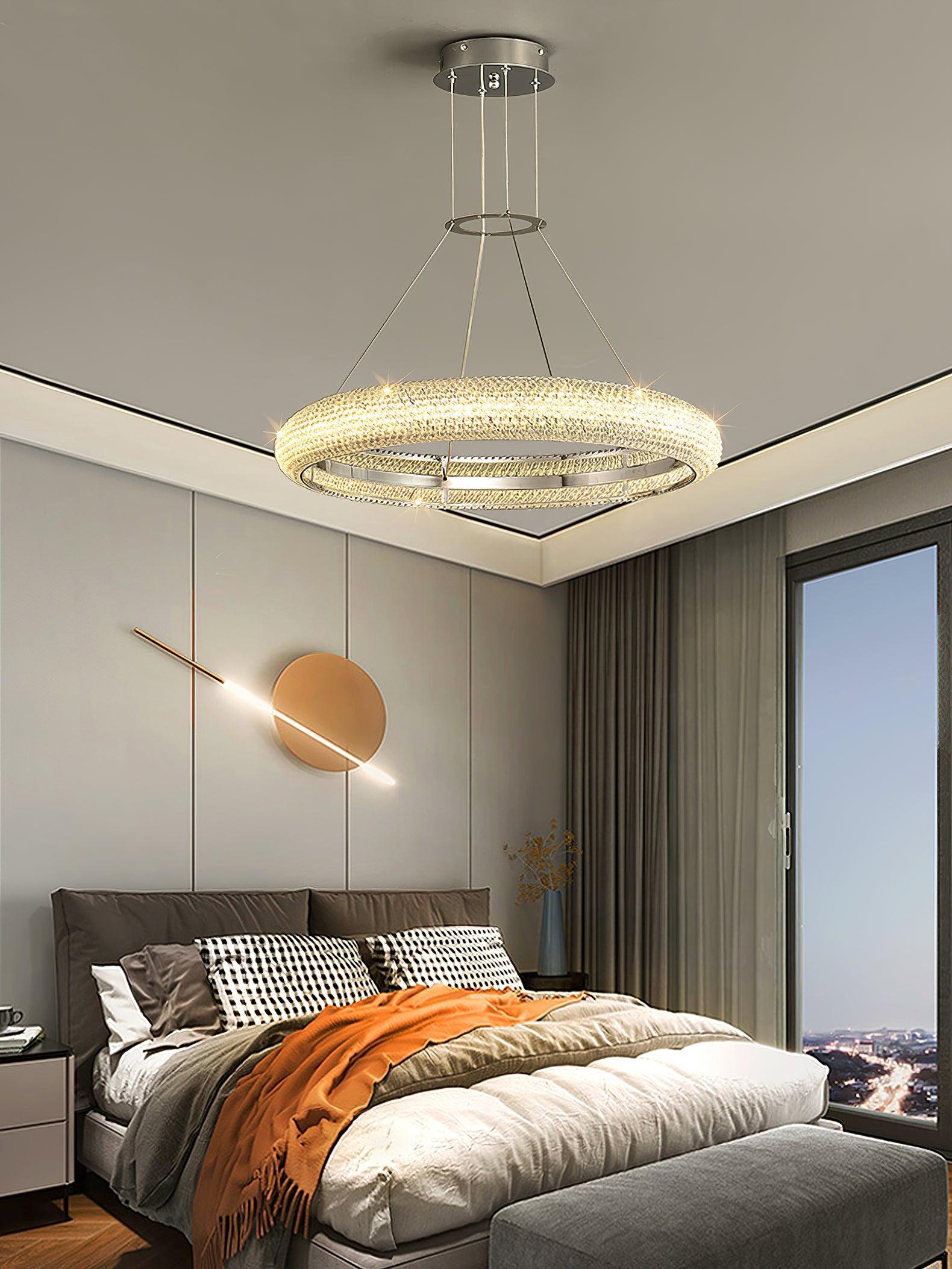 Vazorora Modern Minimalist Ring Metal Crystal Chandelier - Blowlighting