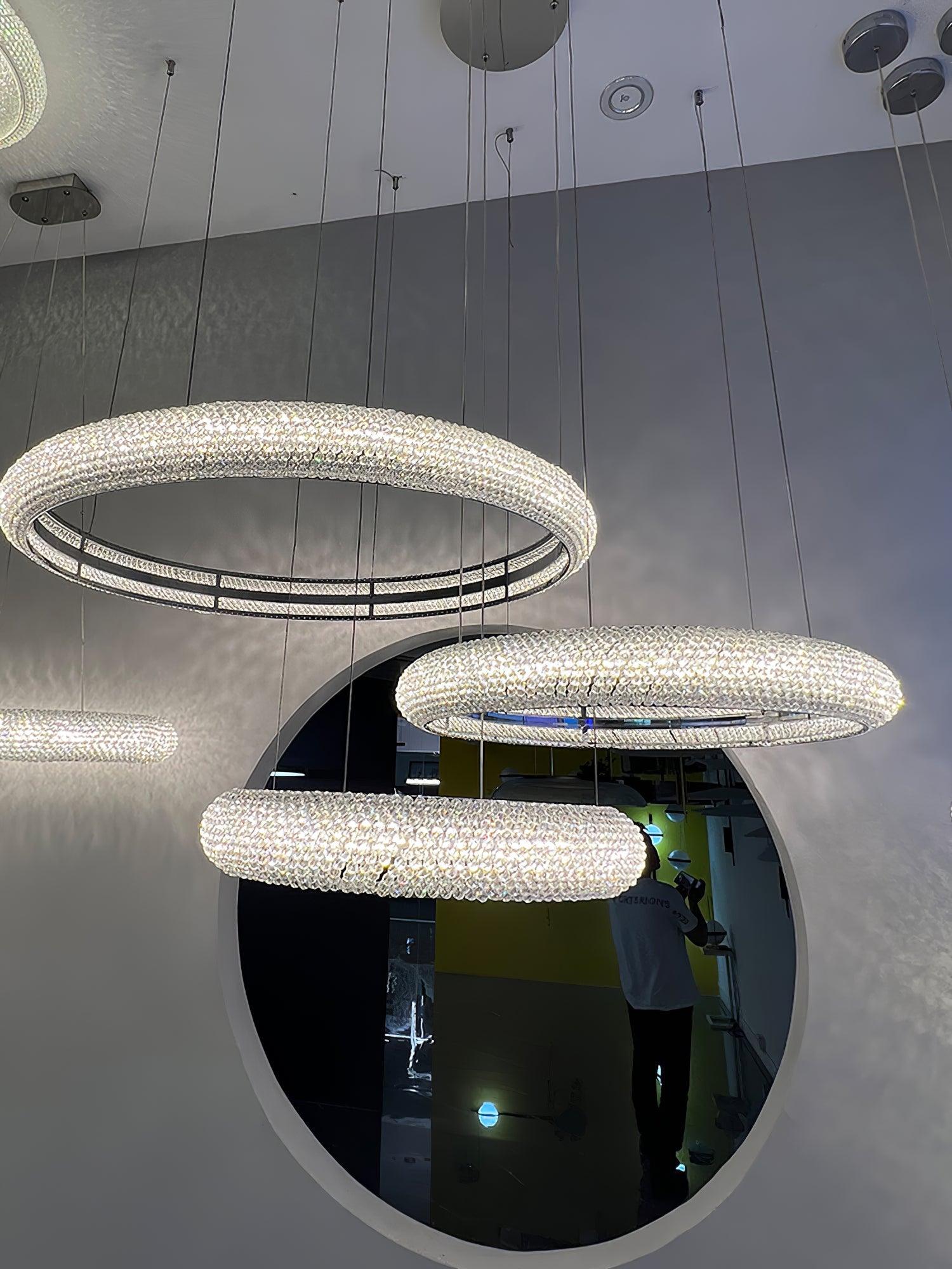 Vazorora Modern Minimalist Ring Metal Crystal Chandelier - Blowlighting