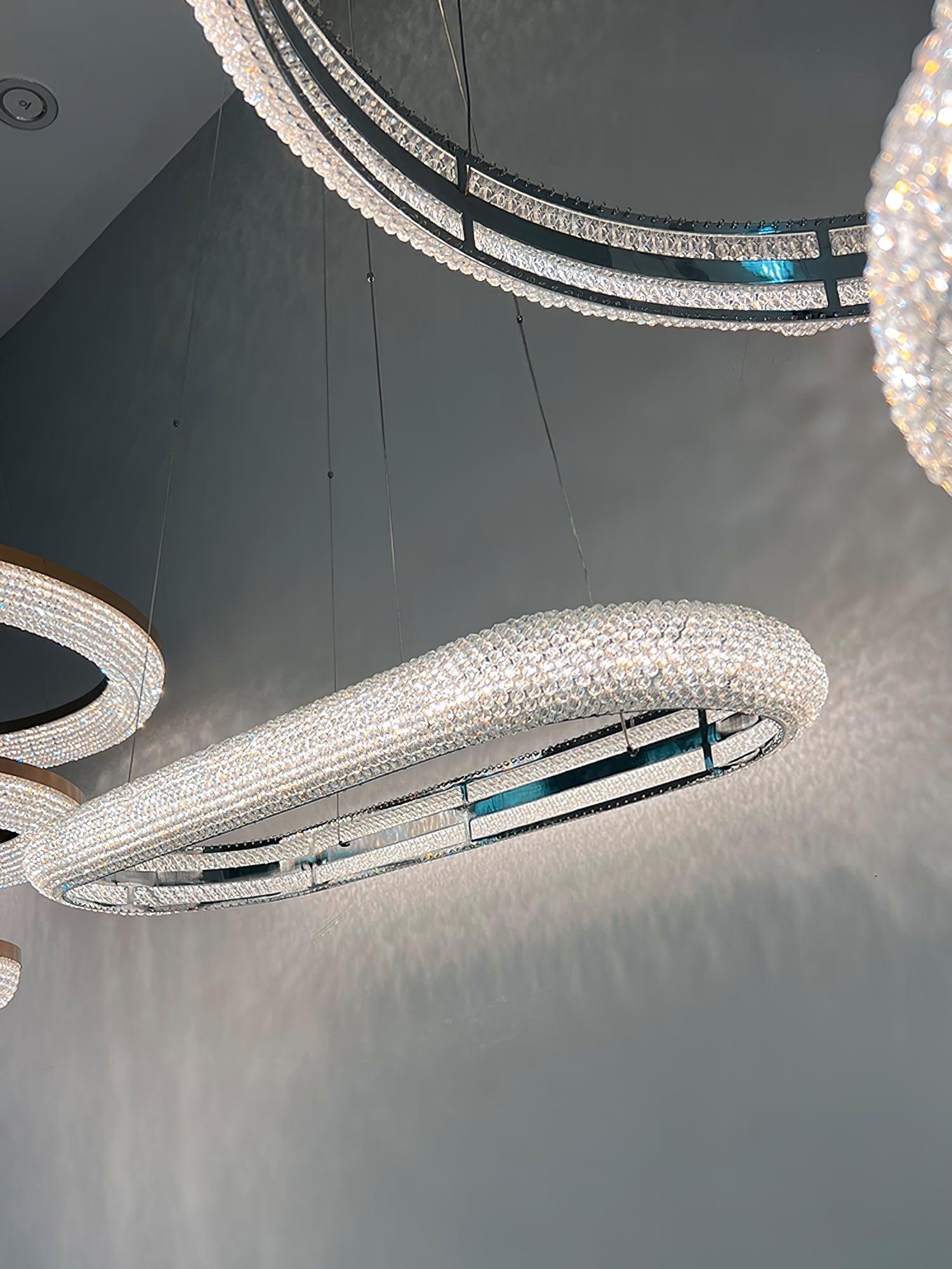 Vazorora Modern Minimalist Ring Metal Crystal Chandelier - Blowlighting