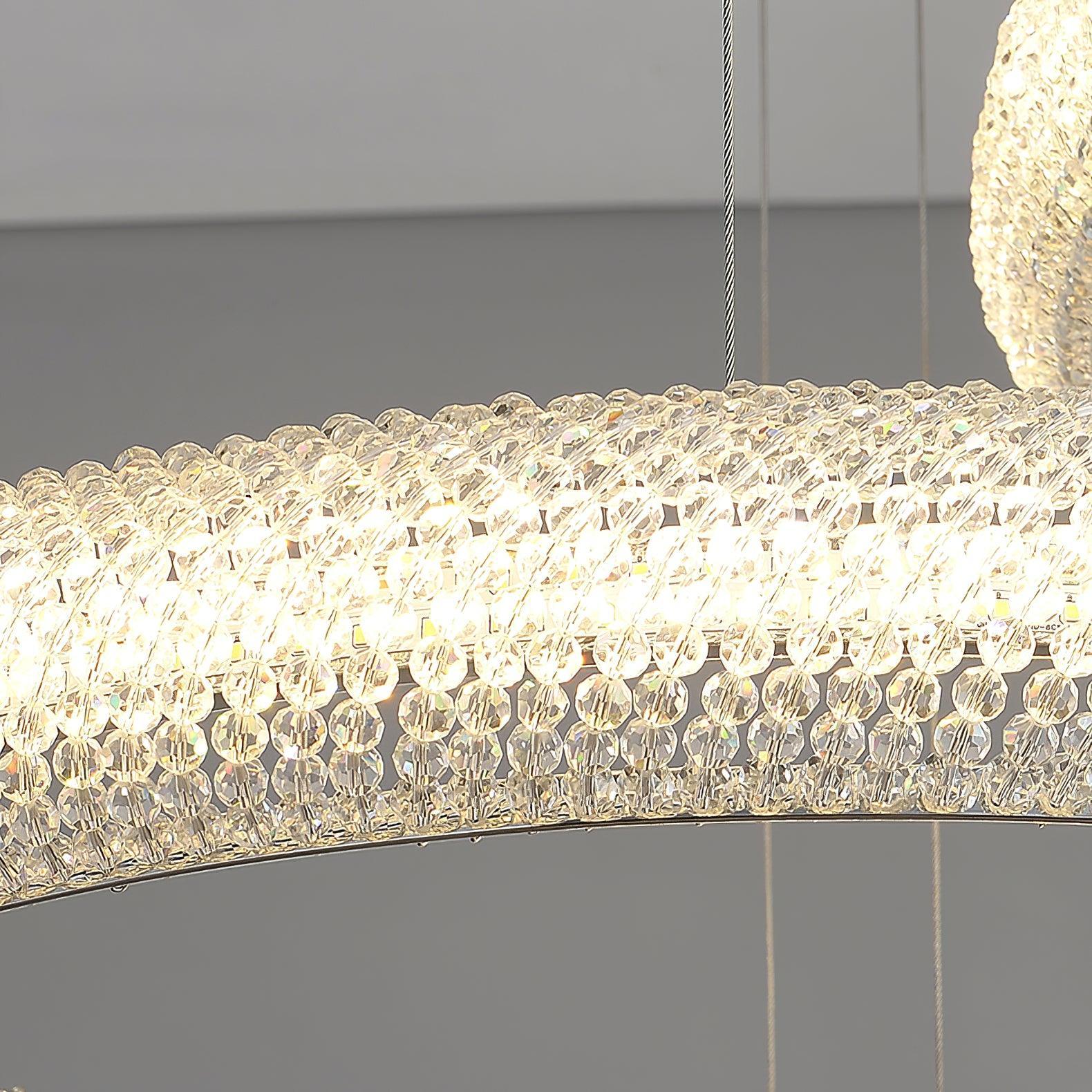 Vazorora Modern Minimalist Ring Metal Crystal Chandelier - Blowlighting