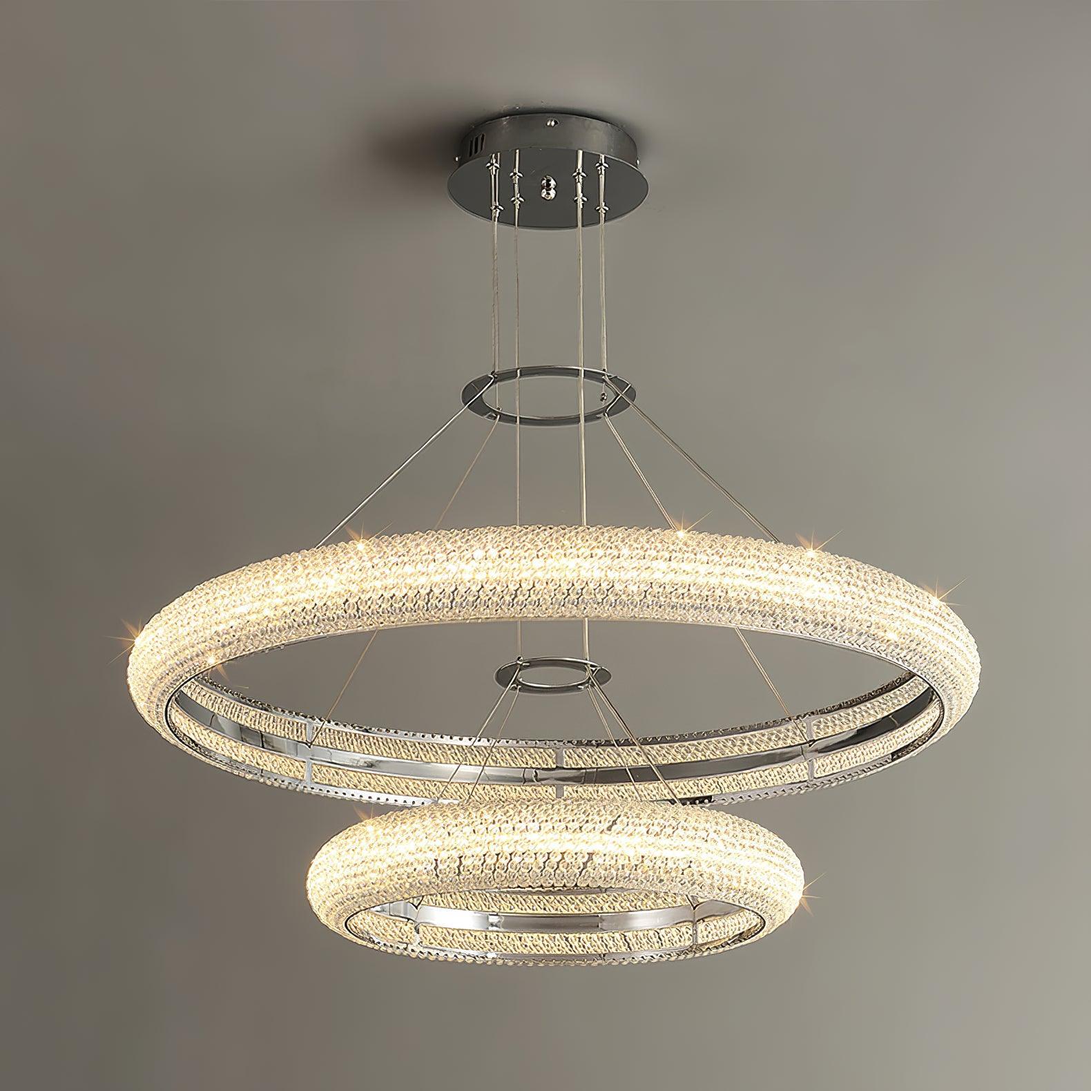 Vazorora Modern Minimalist Ring Metal Crystal Chandelier - Blowlighting