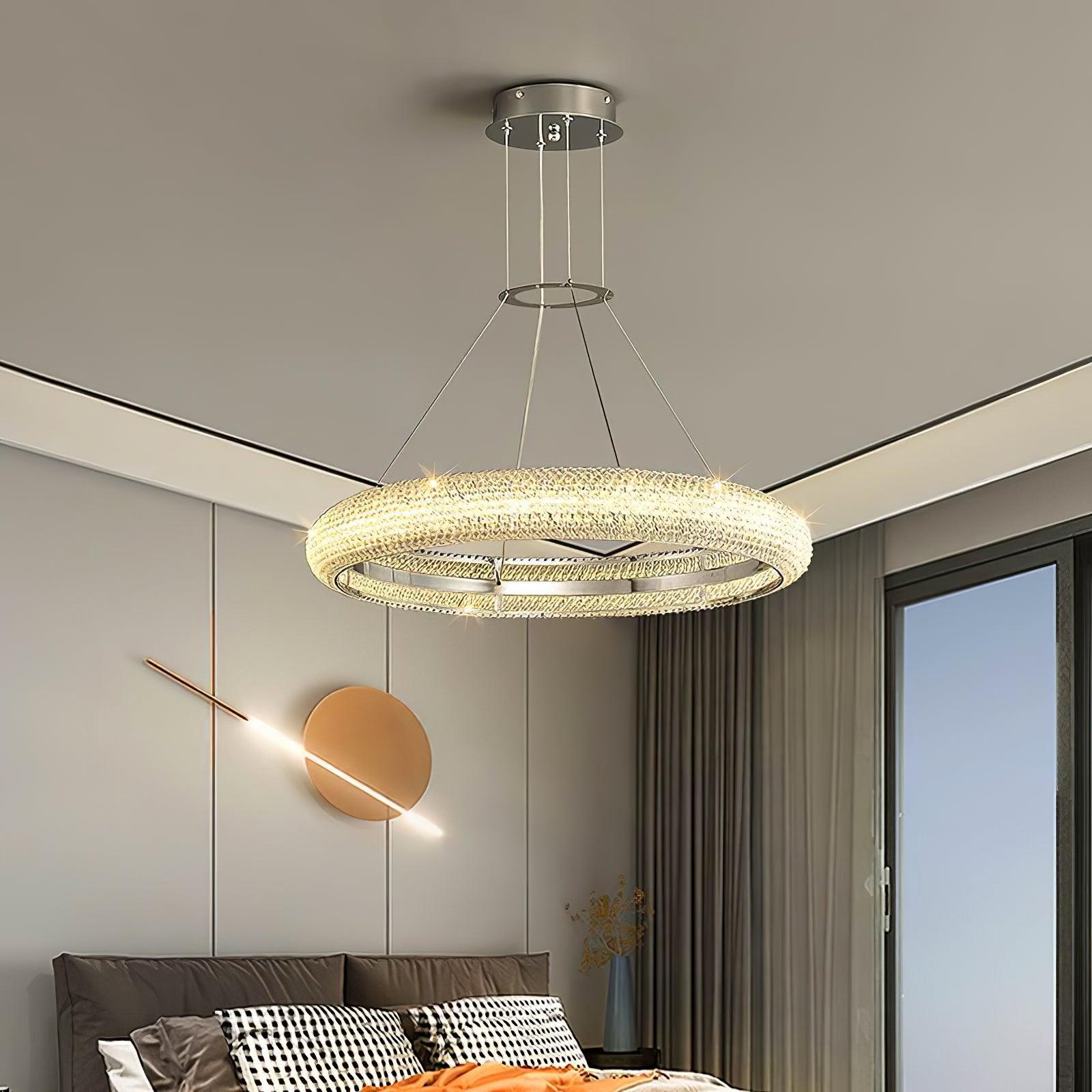 Vazorora Modern Minimalist Ring Metal Crystal Chandelier - Blowlighting