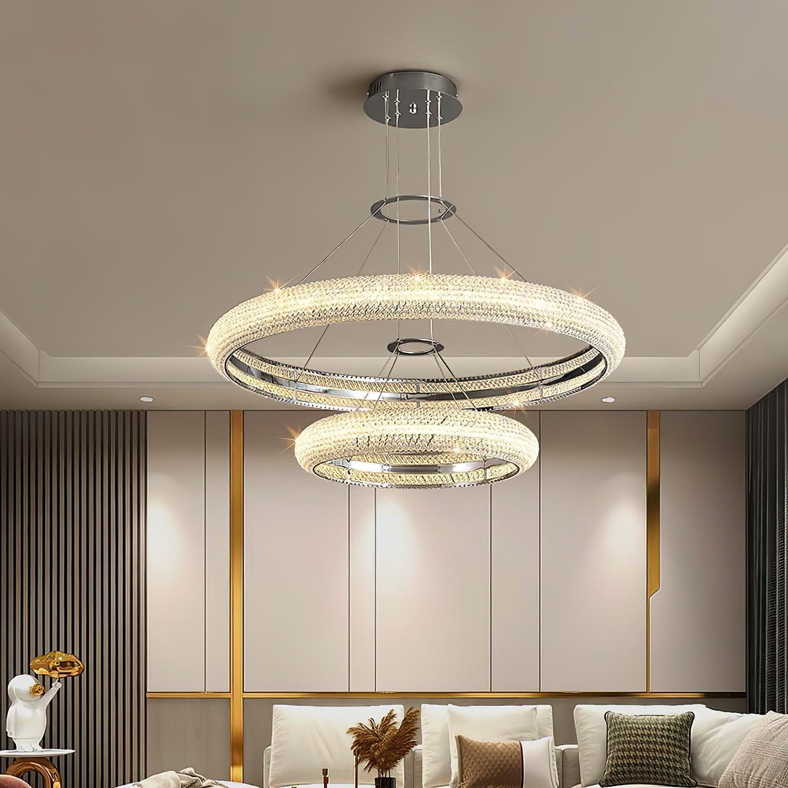 Vazorora Modern Minimalist Ring Metal Crystal Chandelier - Blowlighting
