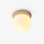 Colaeiel Disc-Globe Travertine Ceiling Light - Blowlighting