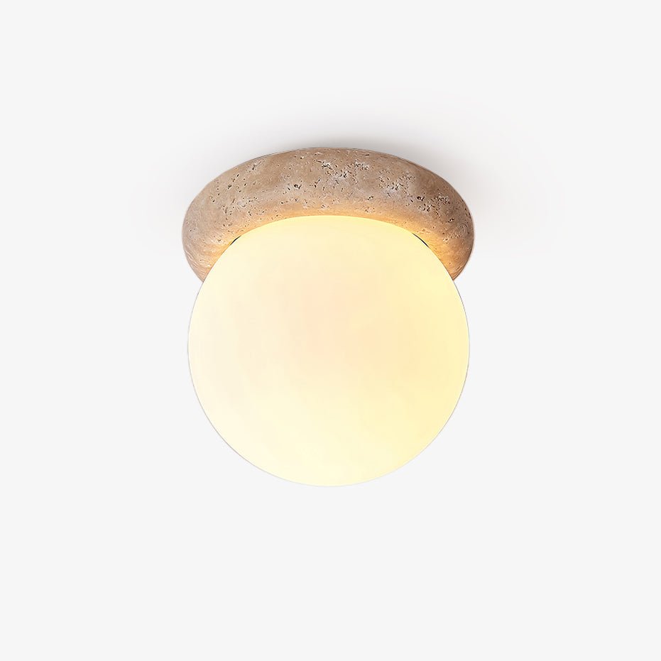 Colaeiel Disc-Globe Travertine Ceiling Light - Blowlighting