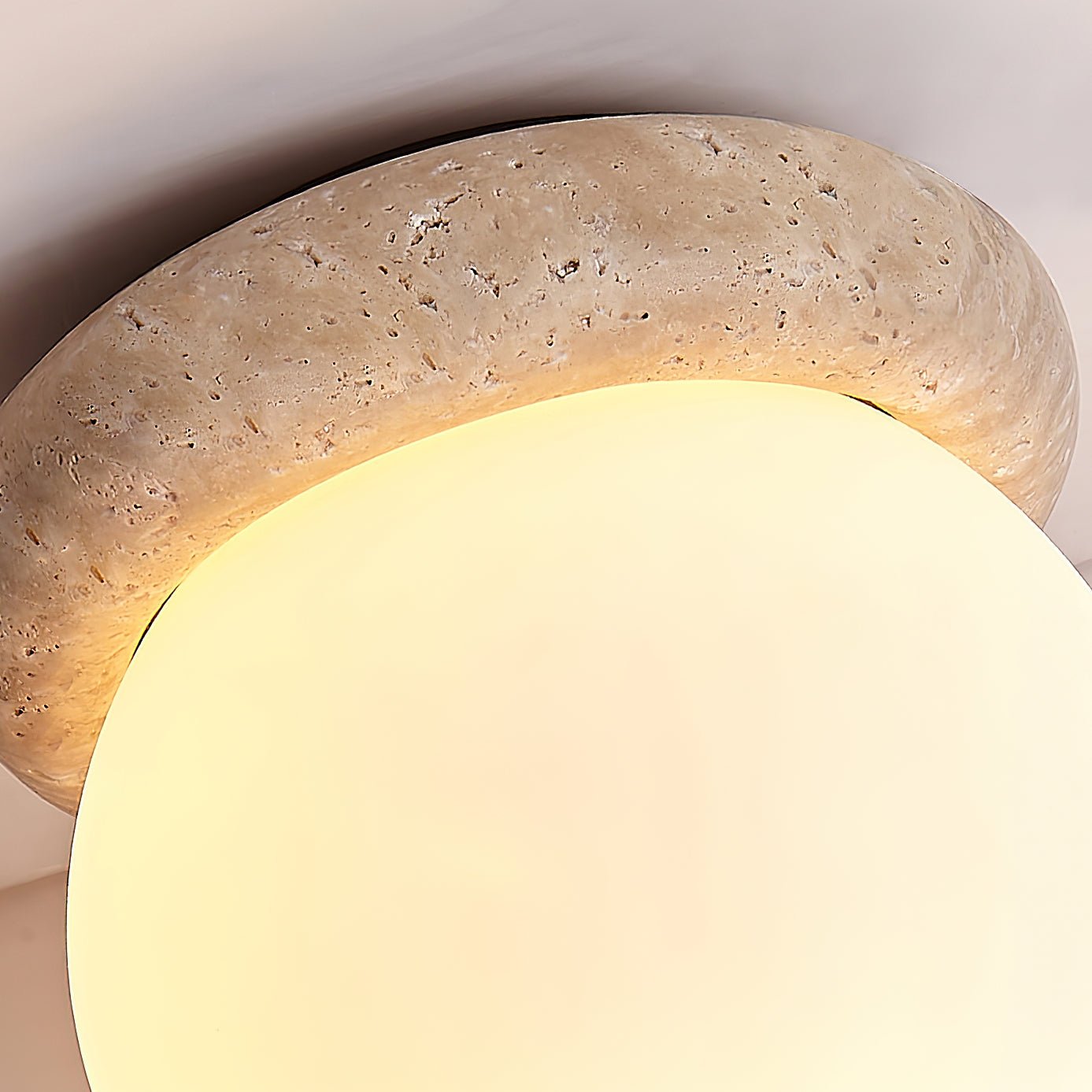 Colaeiel Disc-Globe Travertine Ceiling Light - Blowlighting