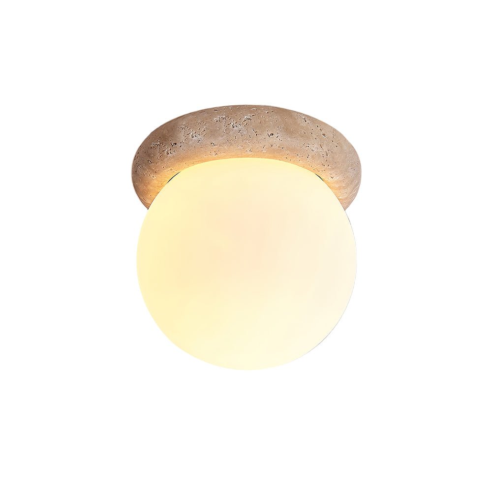 Colaeiel Disc-Globe Travertine Ceiling Light - Blowlighting