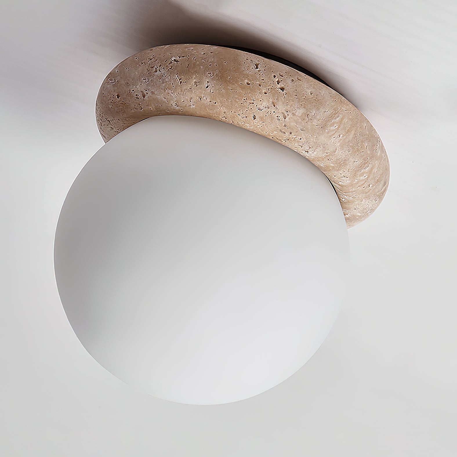 Colaeiel Disc-Globe Travertine Ceiling Light - Blowlighting