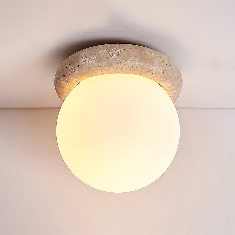 Colaeiel Disc-Globe Travertine Ceiling Light - Blowlighting