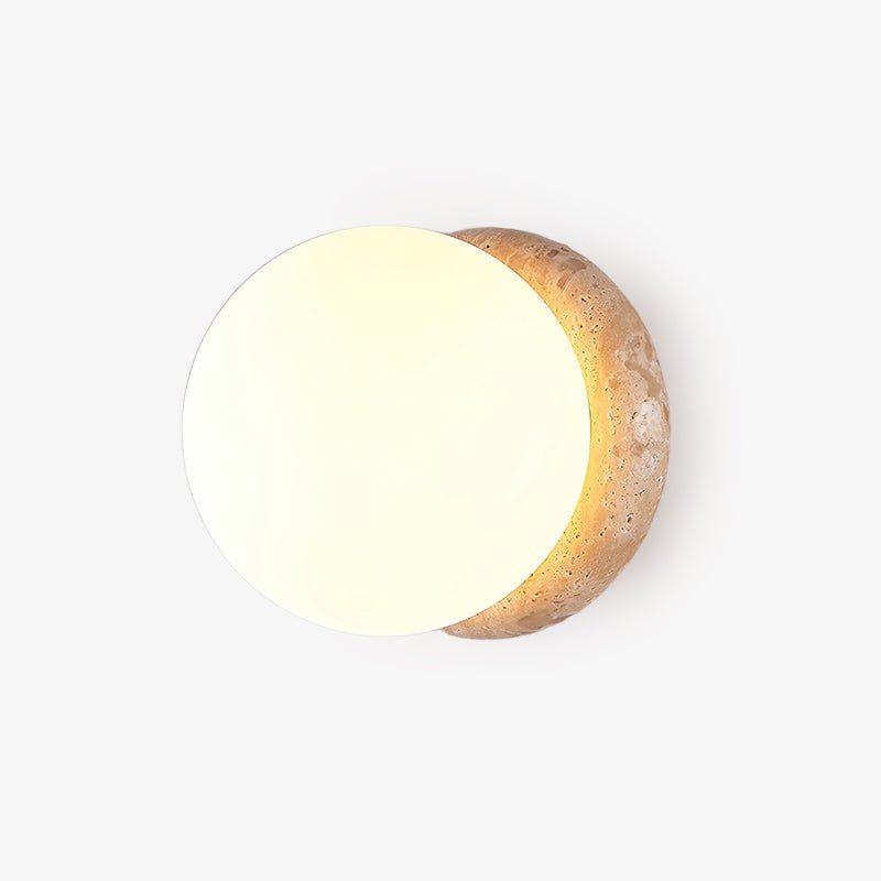Caliror Round-Plate Travertine Wall Light - Blowlighting
