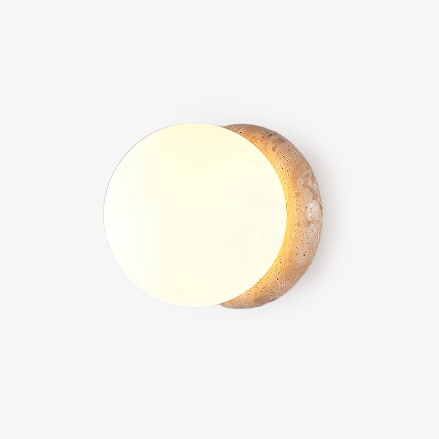 Caliror Round-Plate Travertine Wall Light - Blowlighting