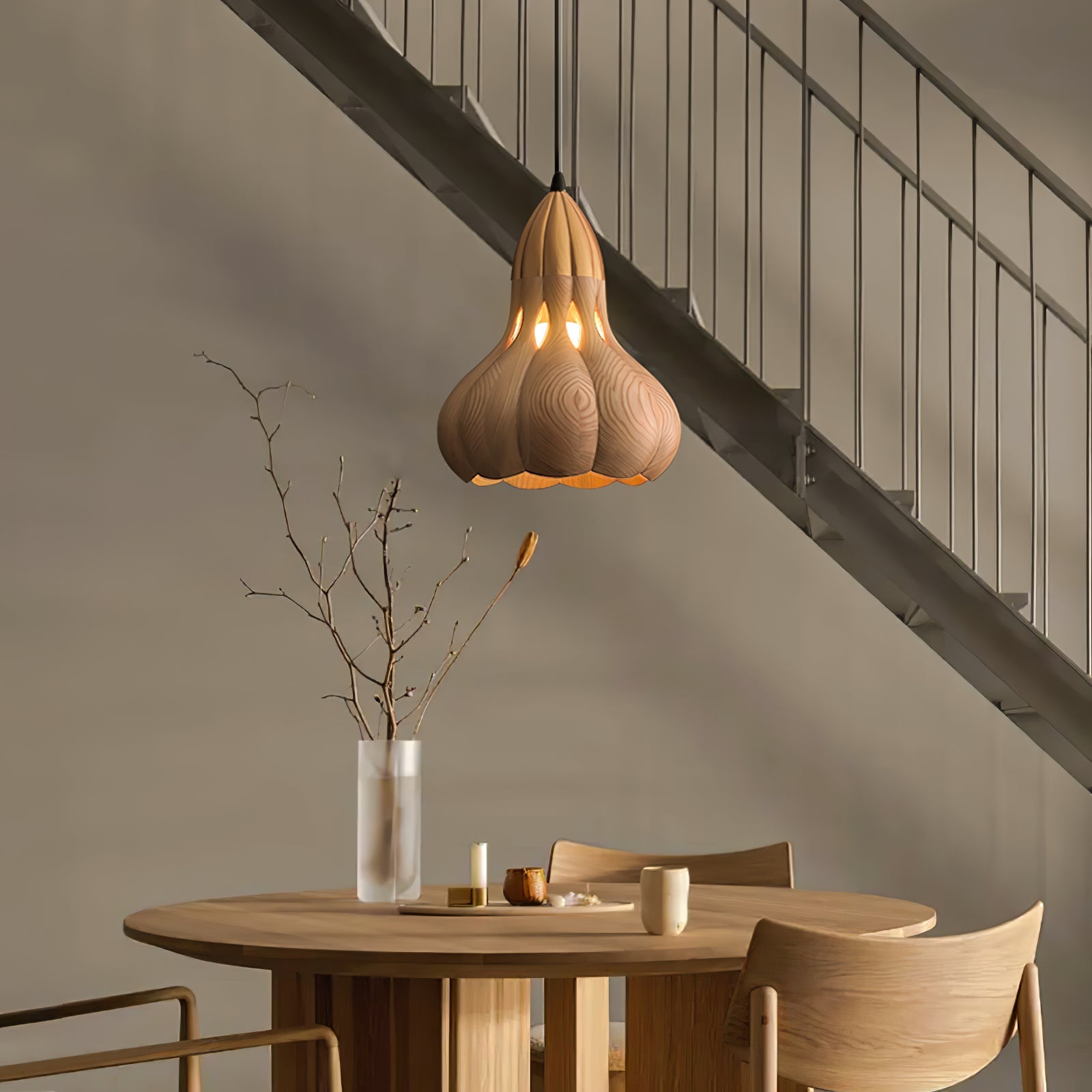 Arraeion Individual Creativity Wood Metal Pendant Lamp - Blowlighting