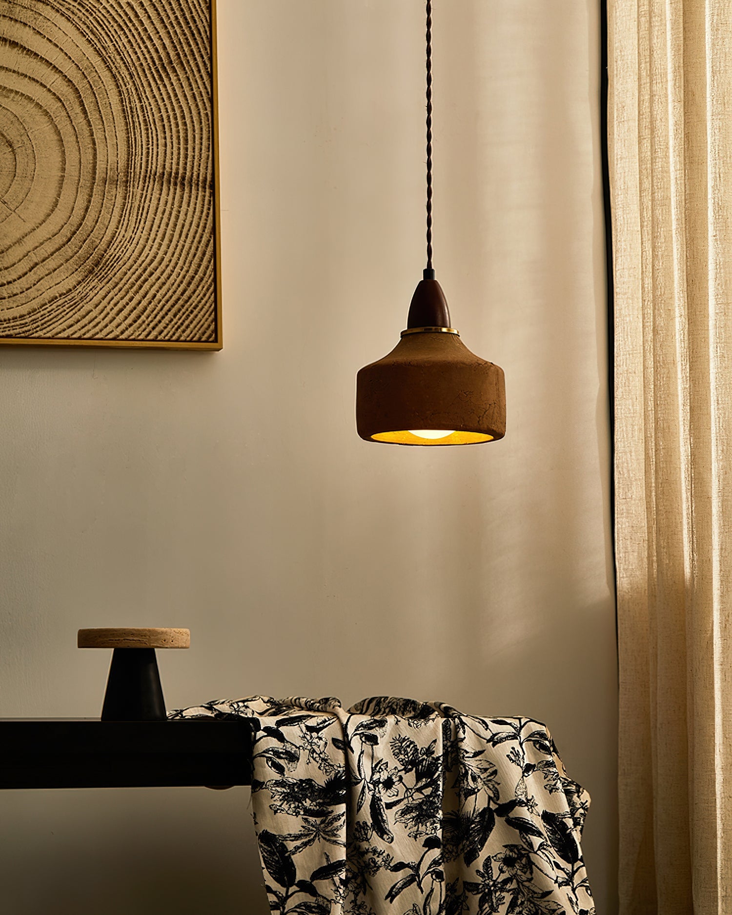 Auburn Oriental Wood Pendant Light