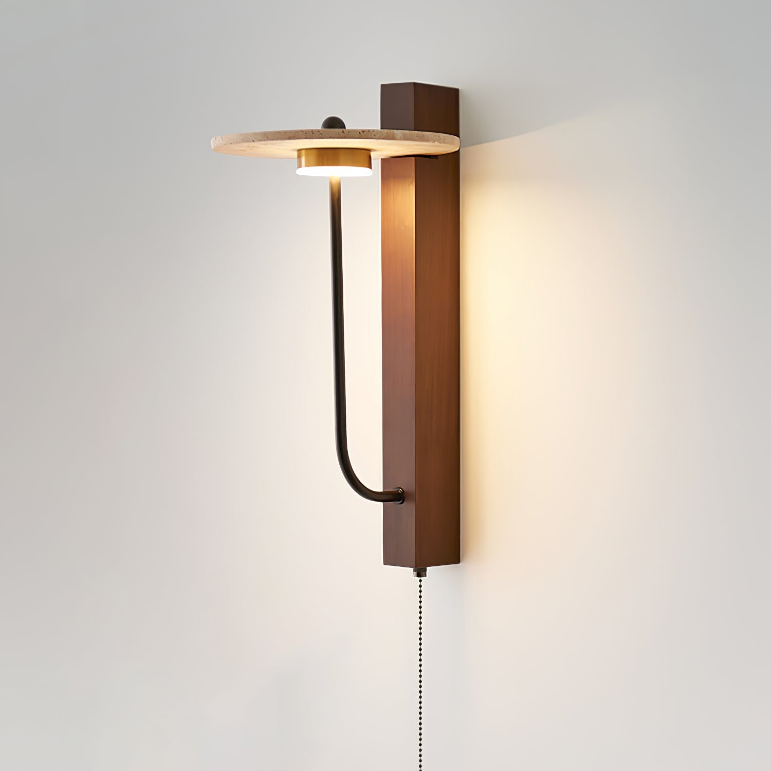 Viphayra Lever Arm Travertine Wall Light - Blowlighting