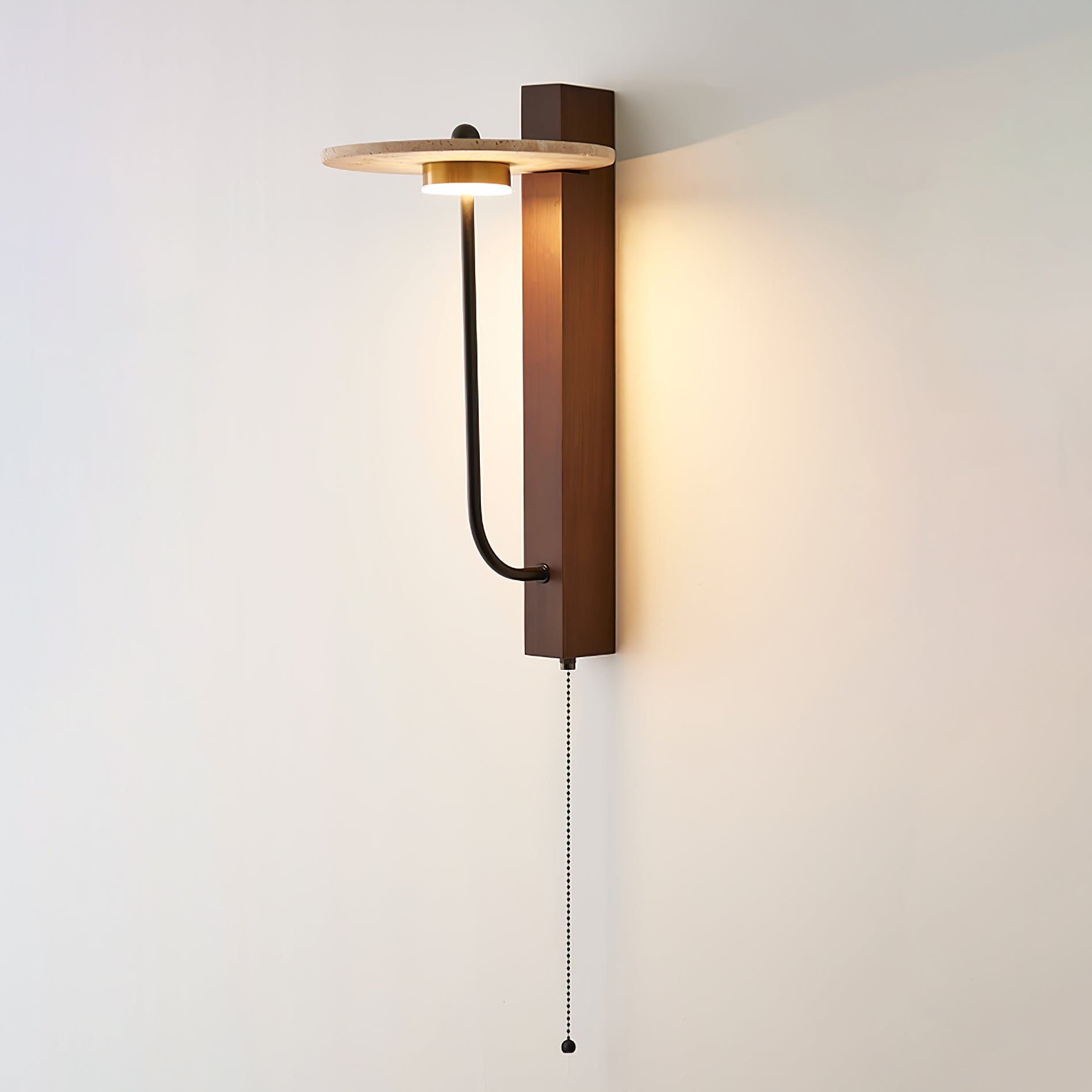 Viphayra Lever Arm Travertine Wall Light - Blowlighting