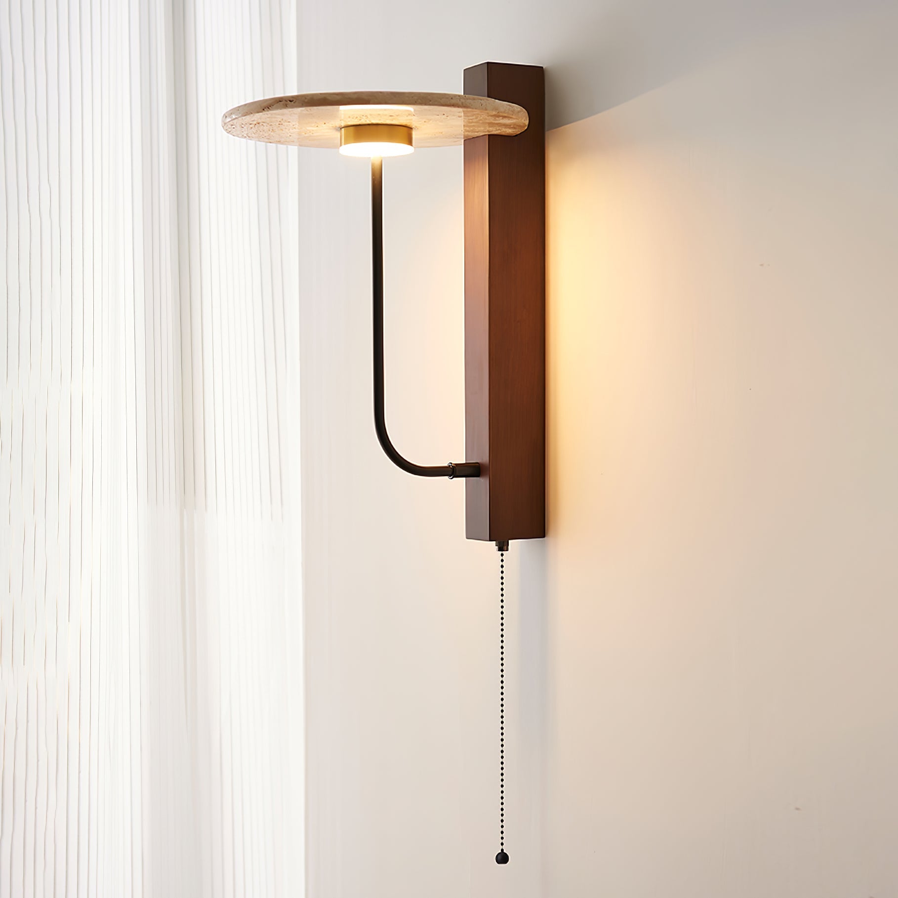 Viphayra Lever Arm Travertine Wall Light - Blowlighting