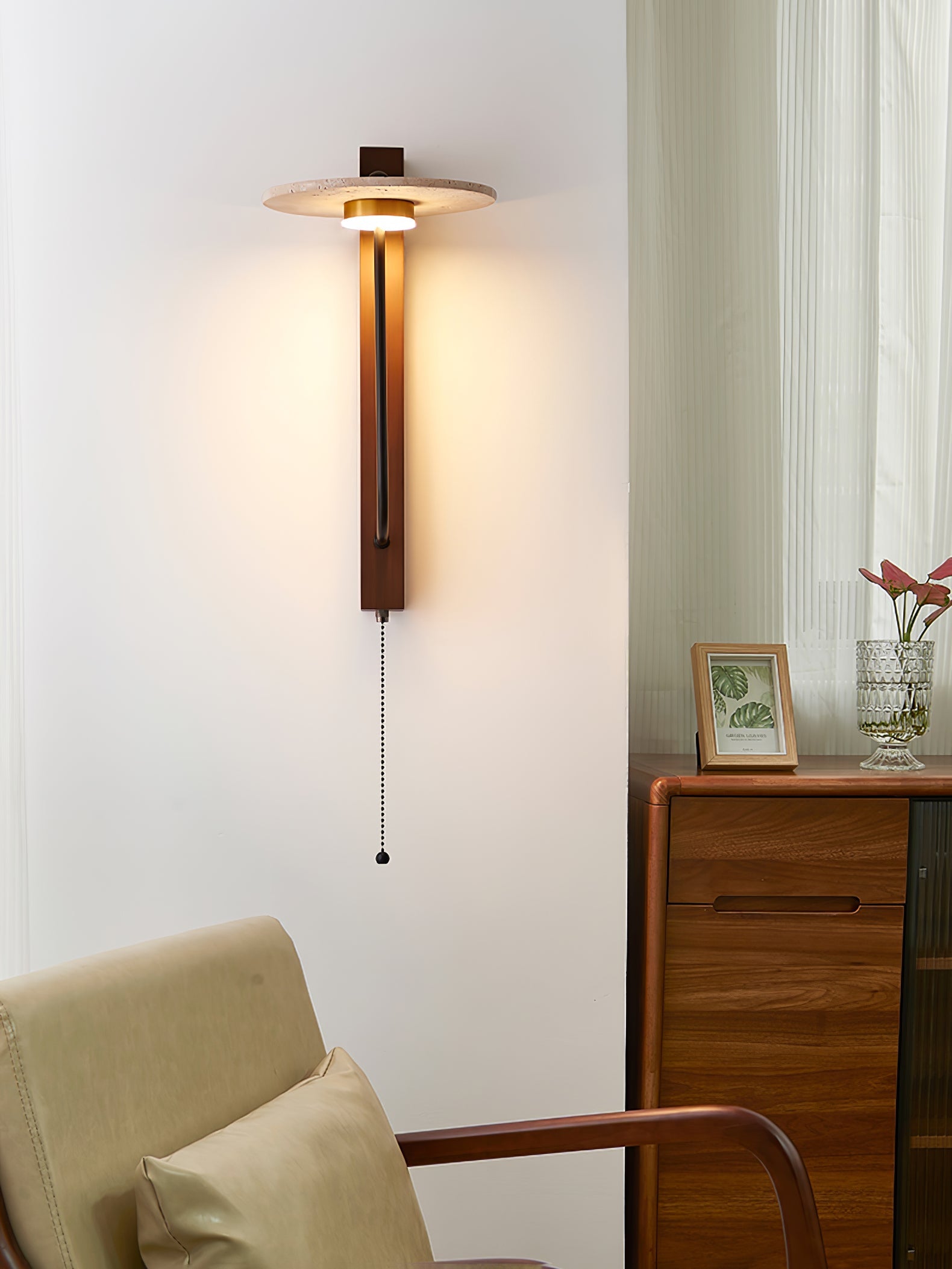 Viphayra Lever Arm Travertine Wall Light - Blowlighting