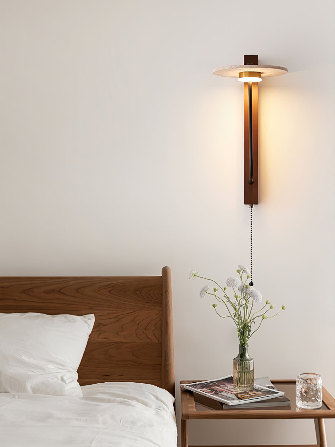 Viphayra Lever Arm Travertine Wall Light - Blowlighting