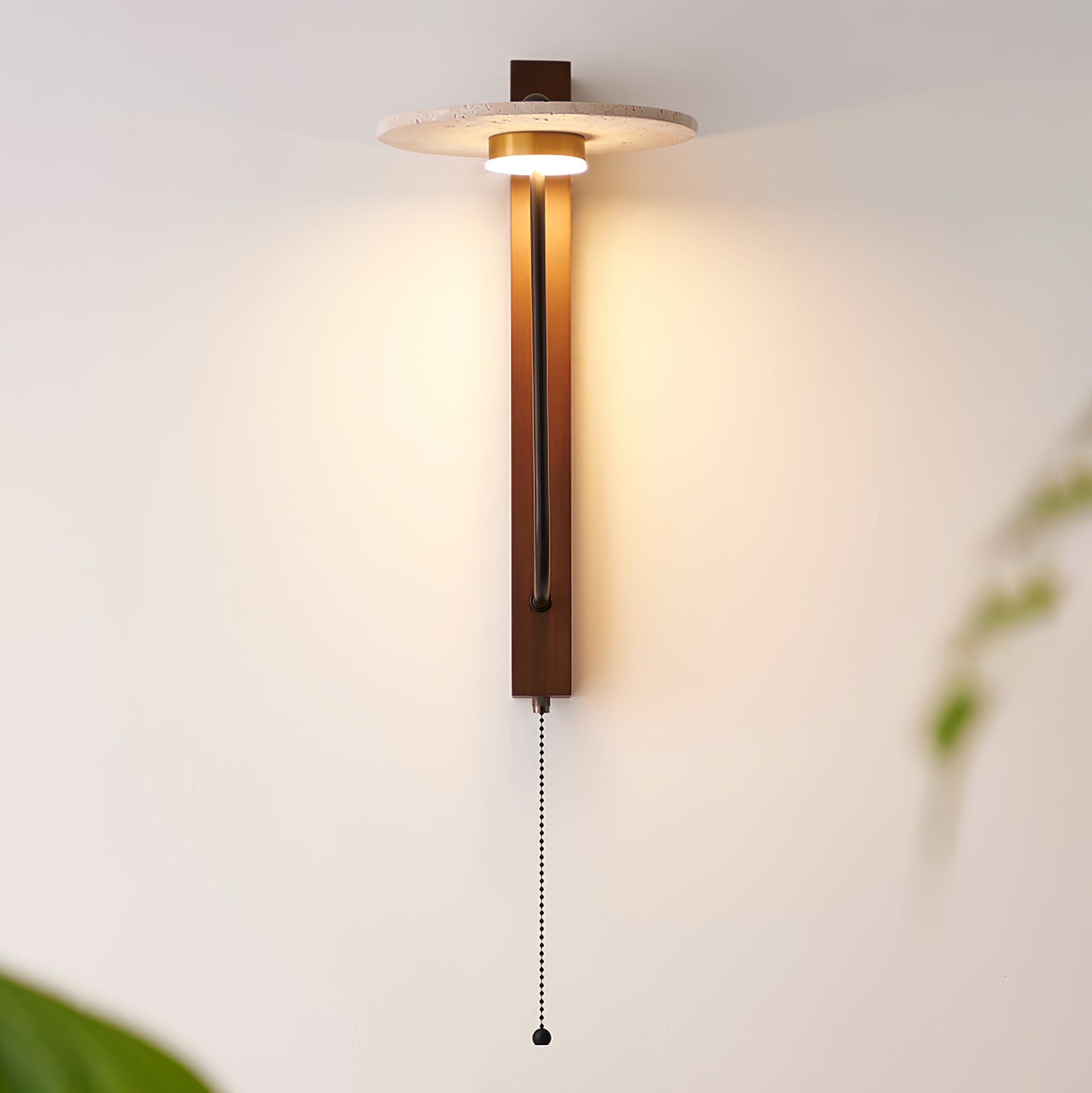 Viphayra Lever Arm Travertine Wall Light - Blowlighting