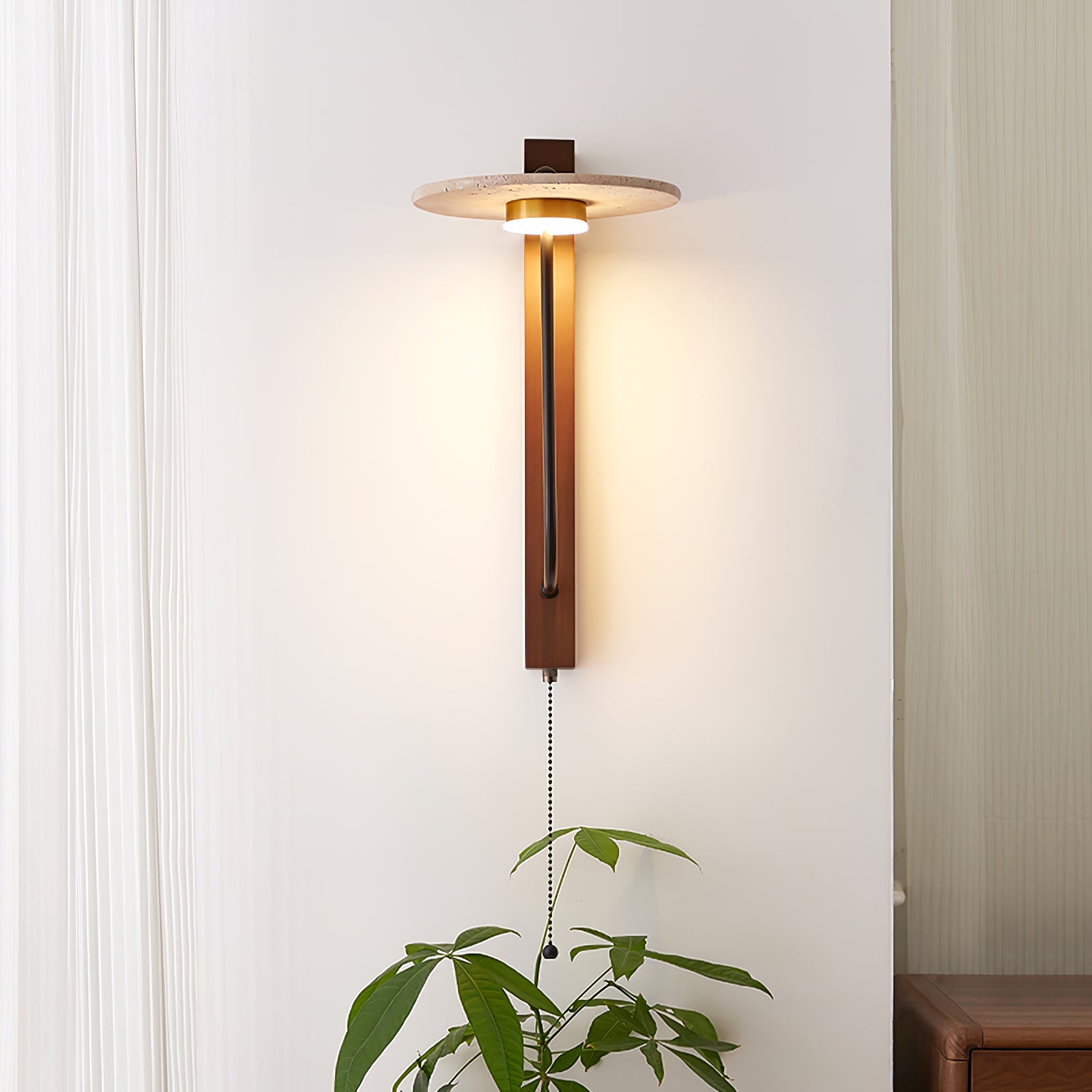 Viphayra Lever Arm Travertine Wall Light - Blowlighting