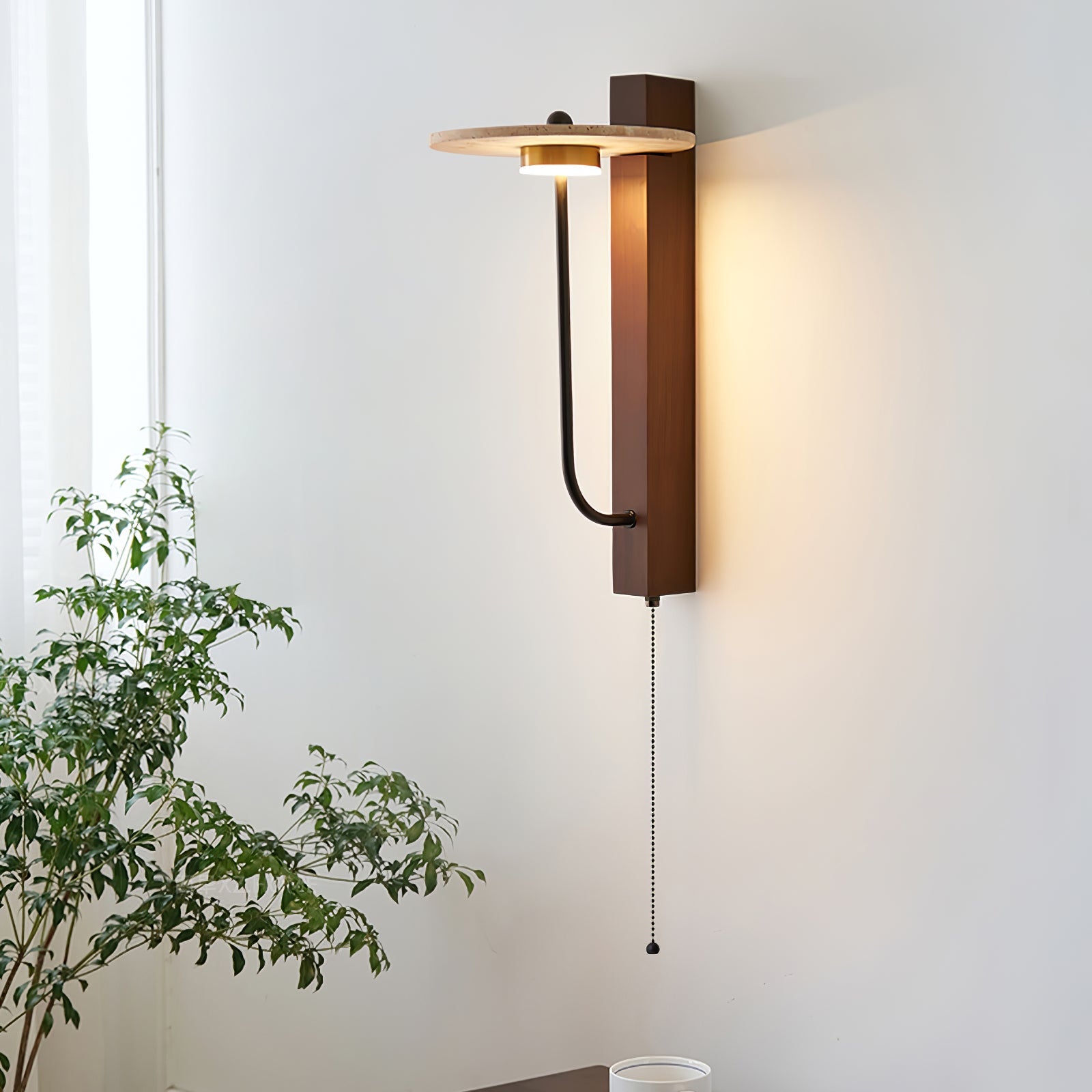 Viphayra Lever Arm Travertine Wall Light - Blowlighting