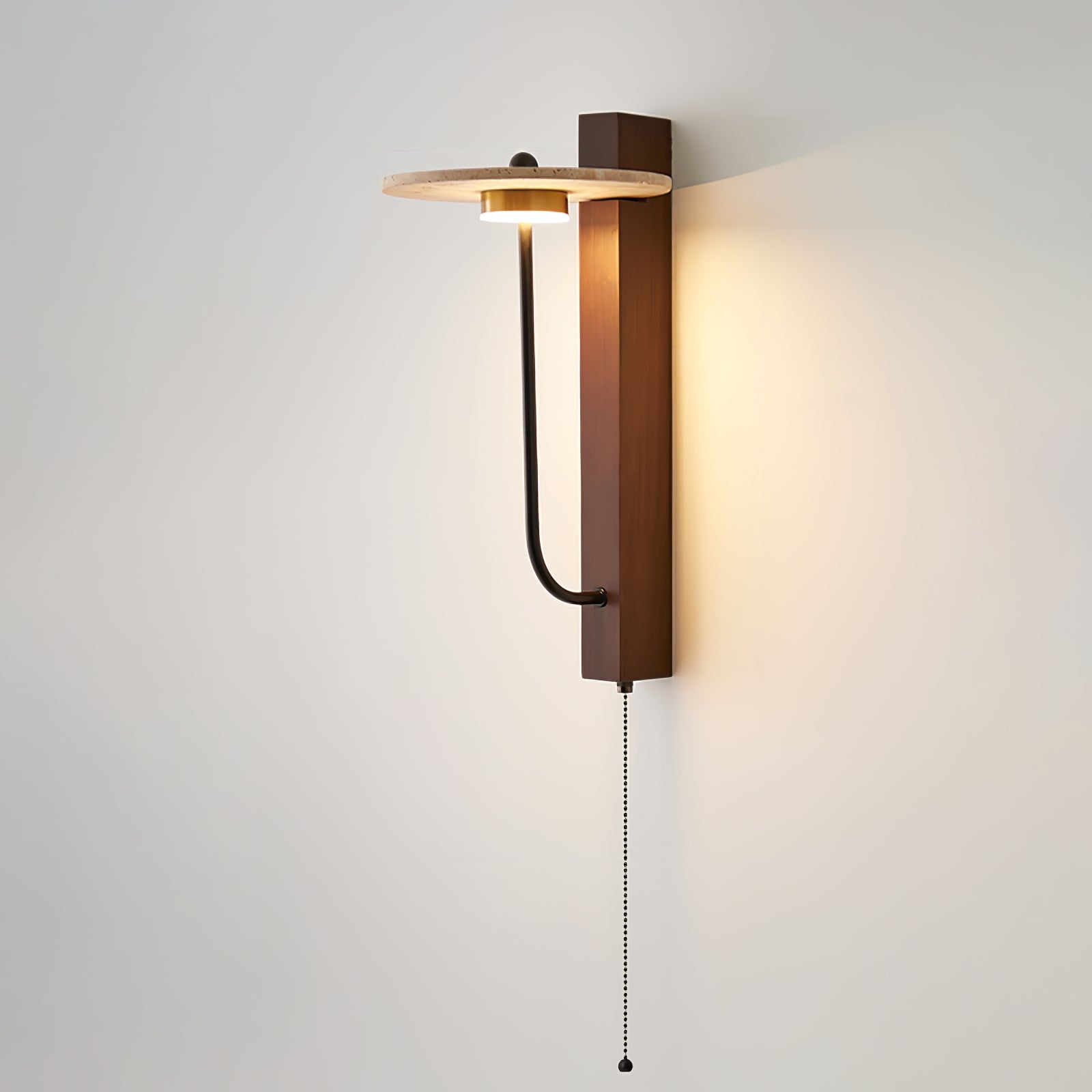 Viphayra Lever Arm Travertine Wall Light - Blowlighting