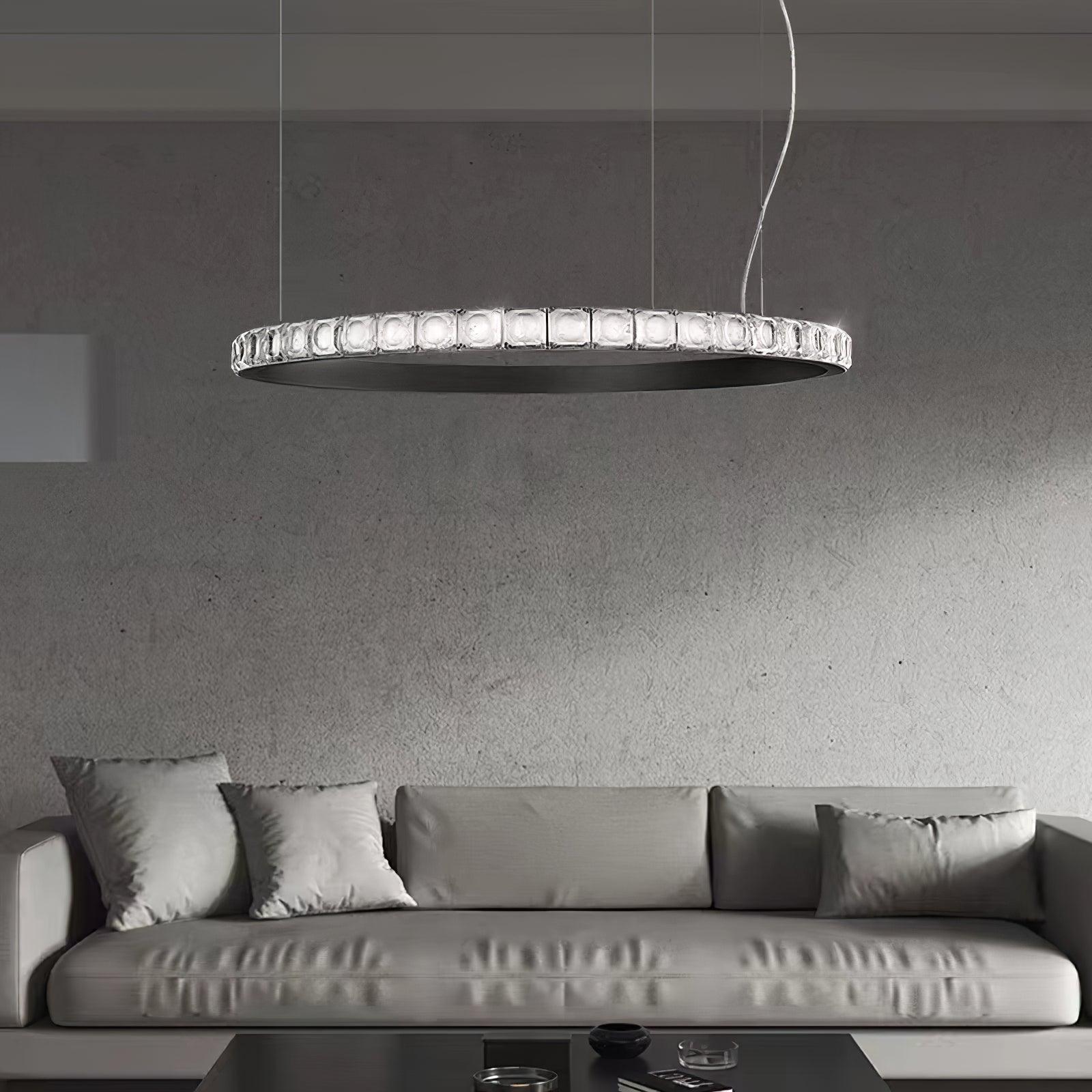 Avzorion Modern Minimalist Ring Glass Metal Chandelier - Blowlighting