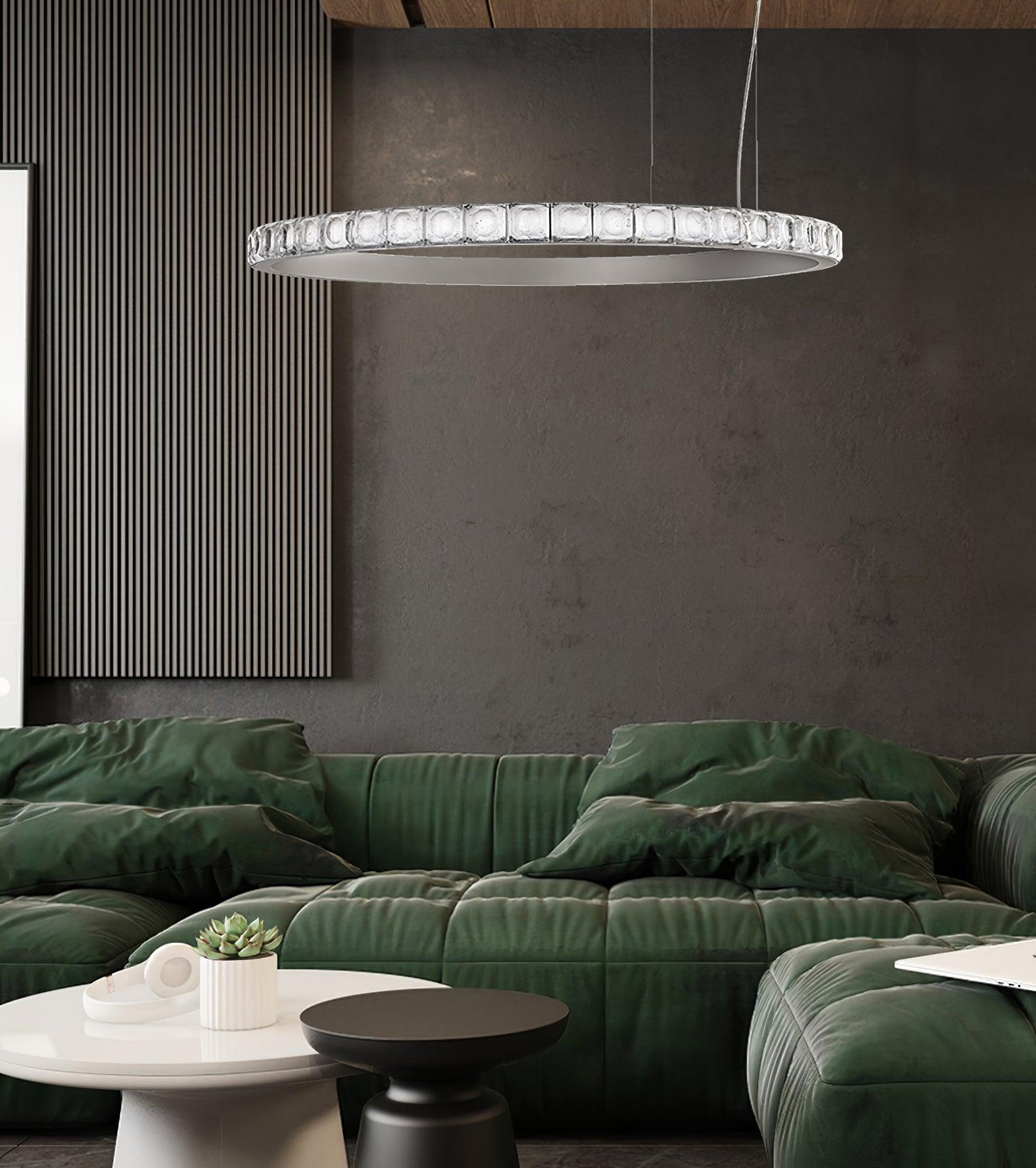 Avzorion Modern Minimalist Ring Glass Metal Chandelier - Blowlighting