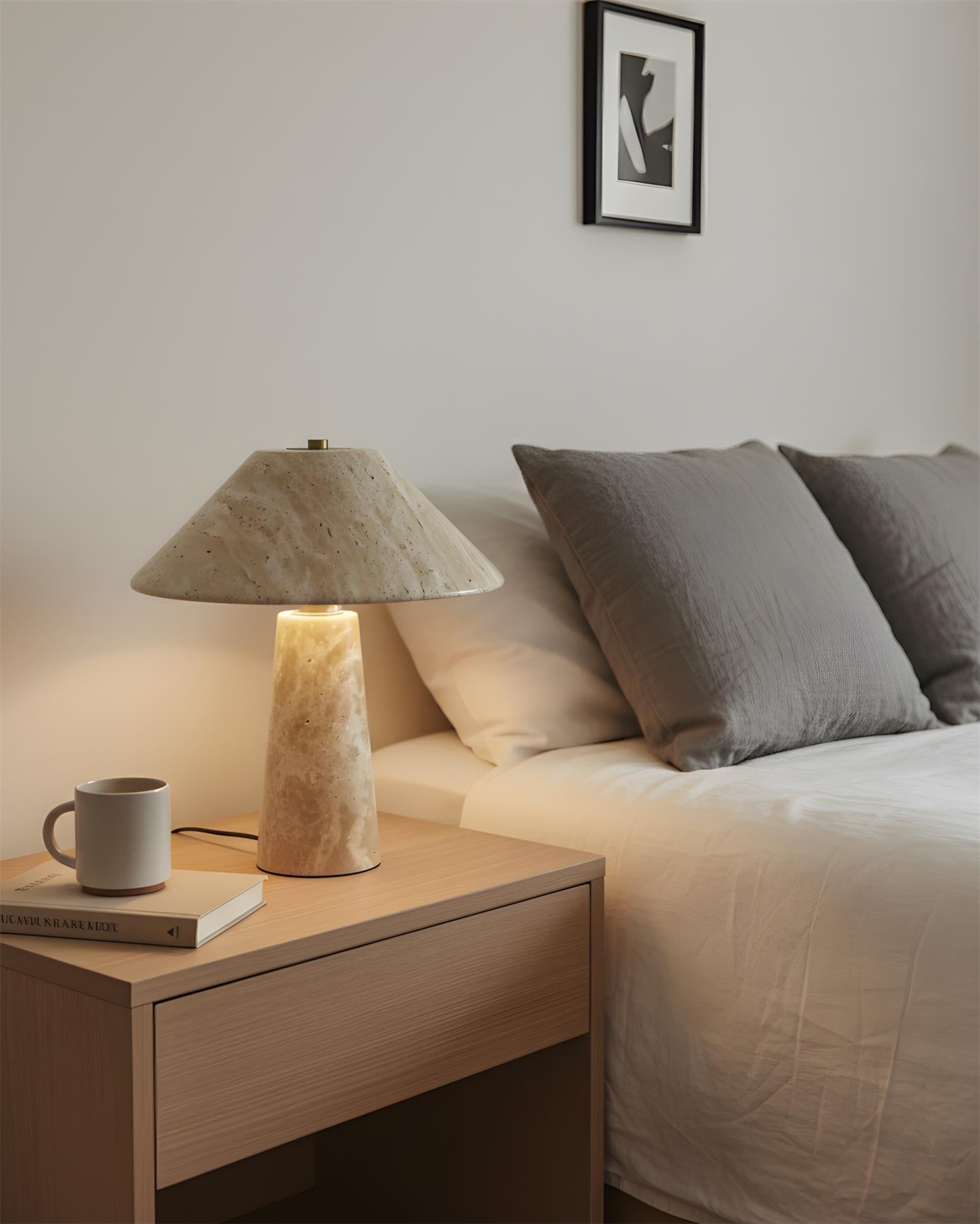 Auralin Modern Travertine Table Light