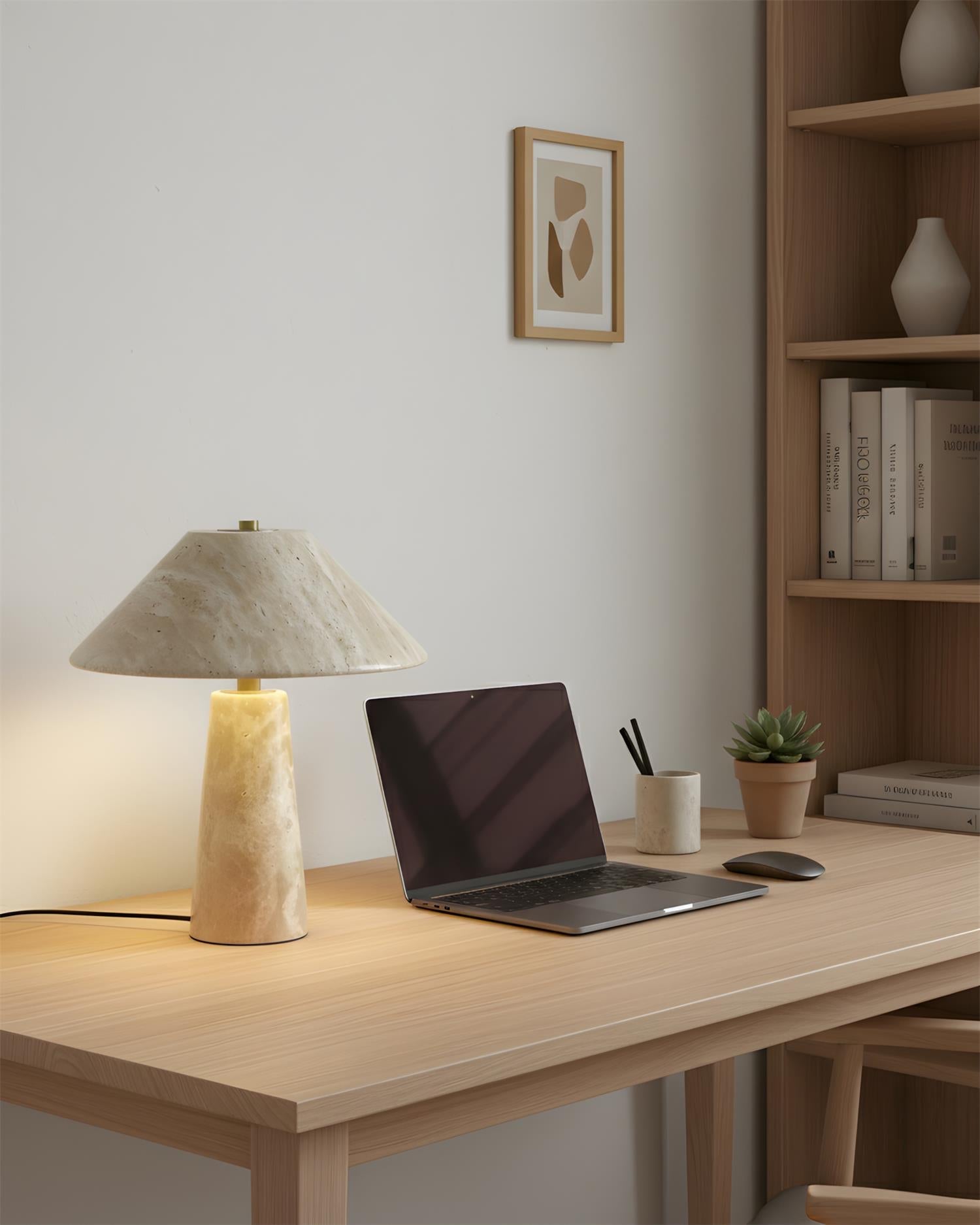 Auralin Modern Travertine Table Light