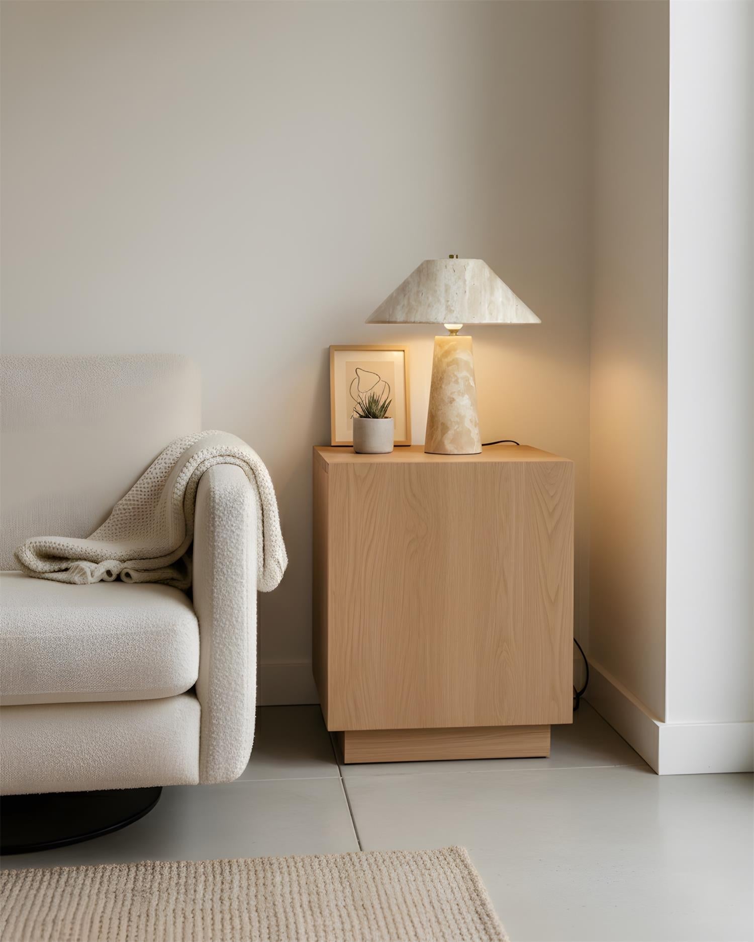 Auralin Modern Travertine Table Light
