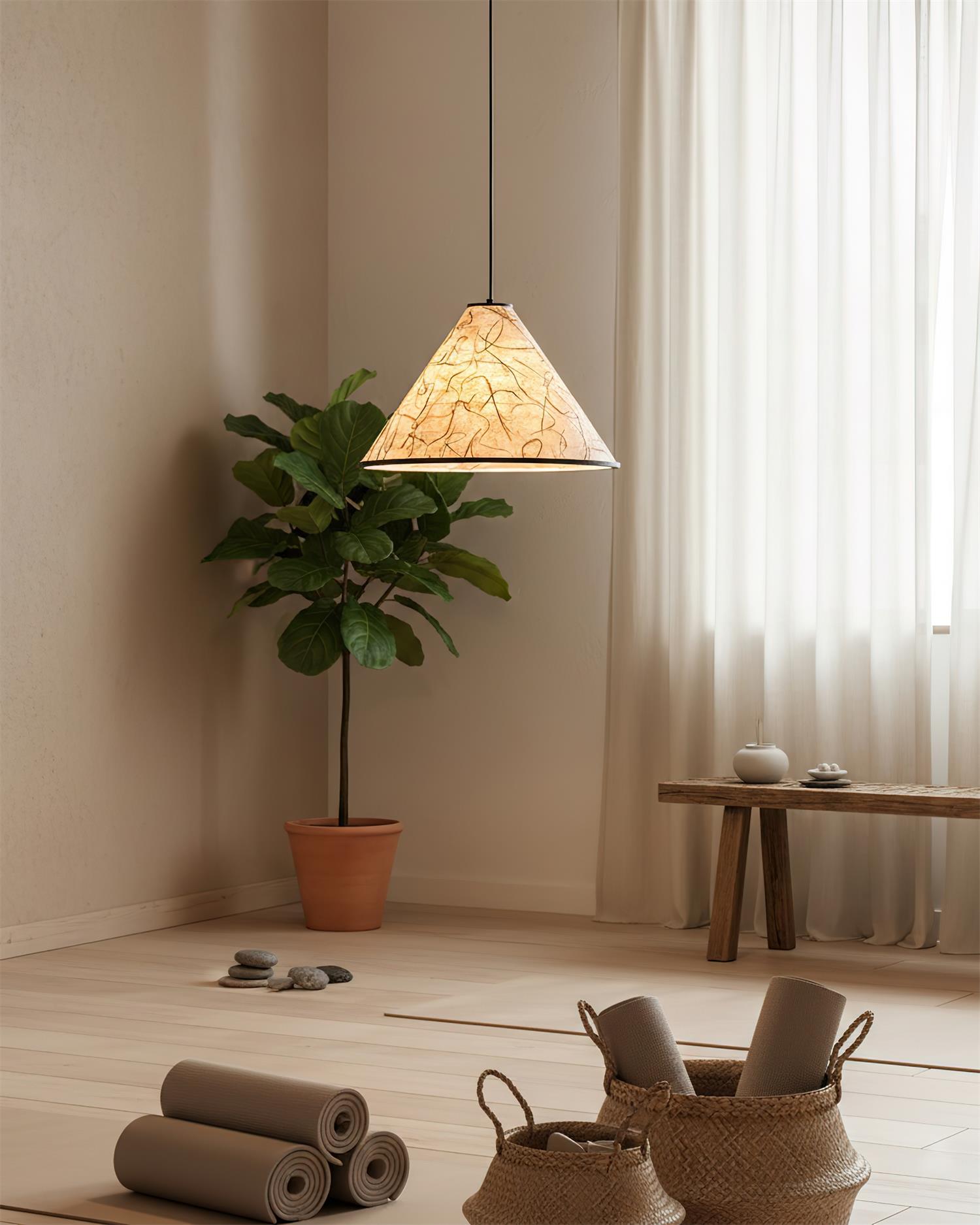 Auraline Organic Rice Paper Pendant Light