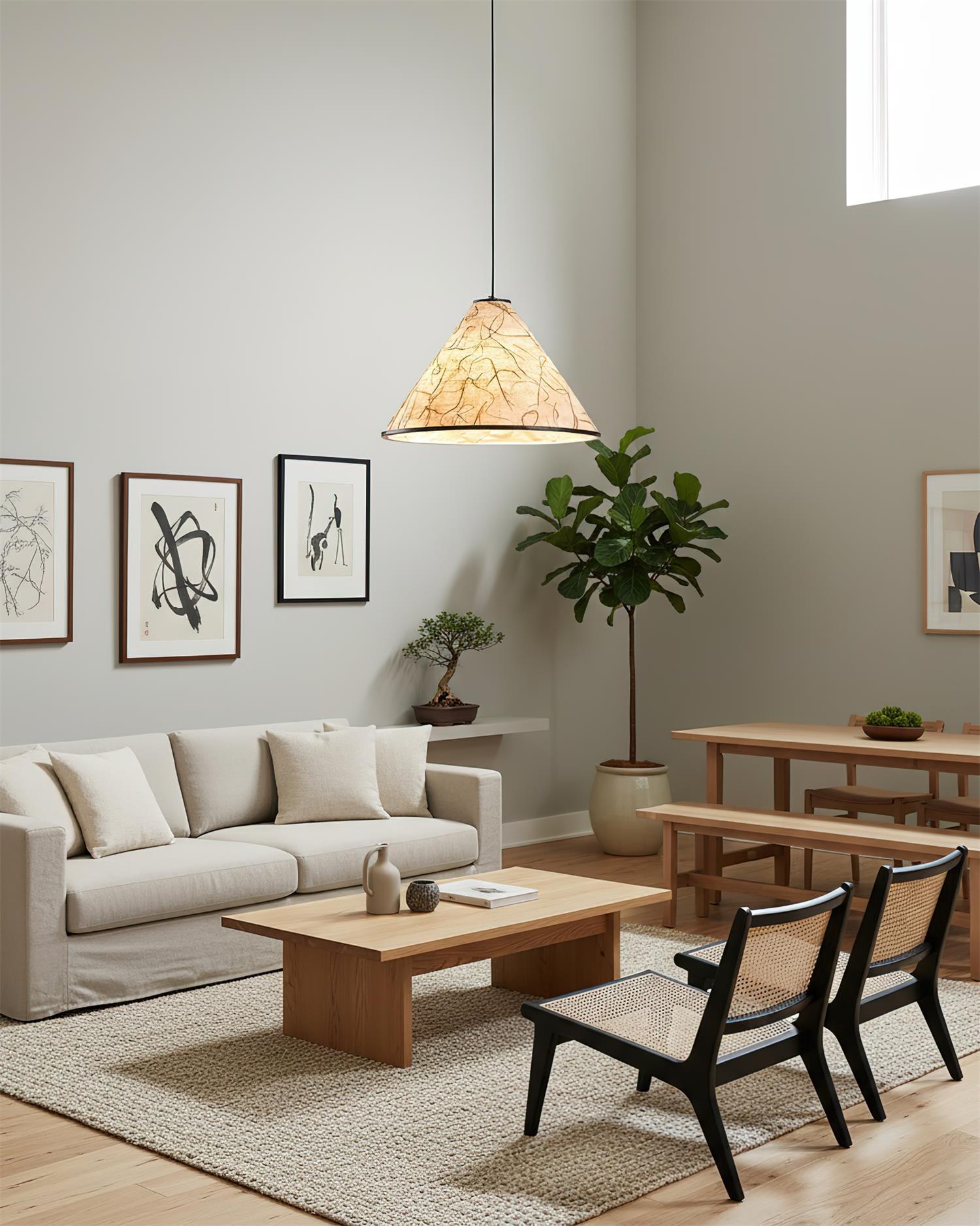 Auraline Organic Rice Paper Pendant Light