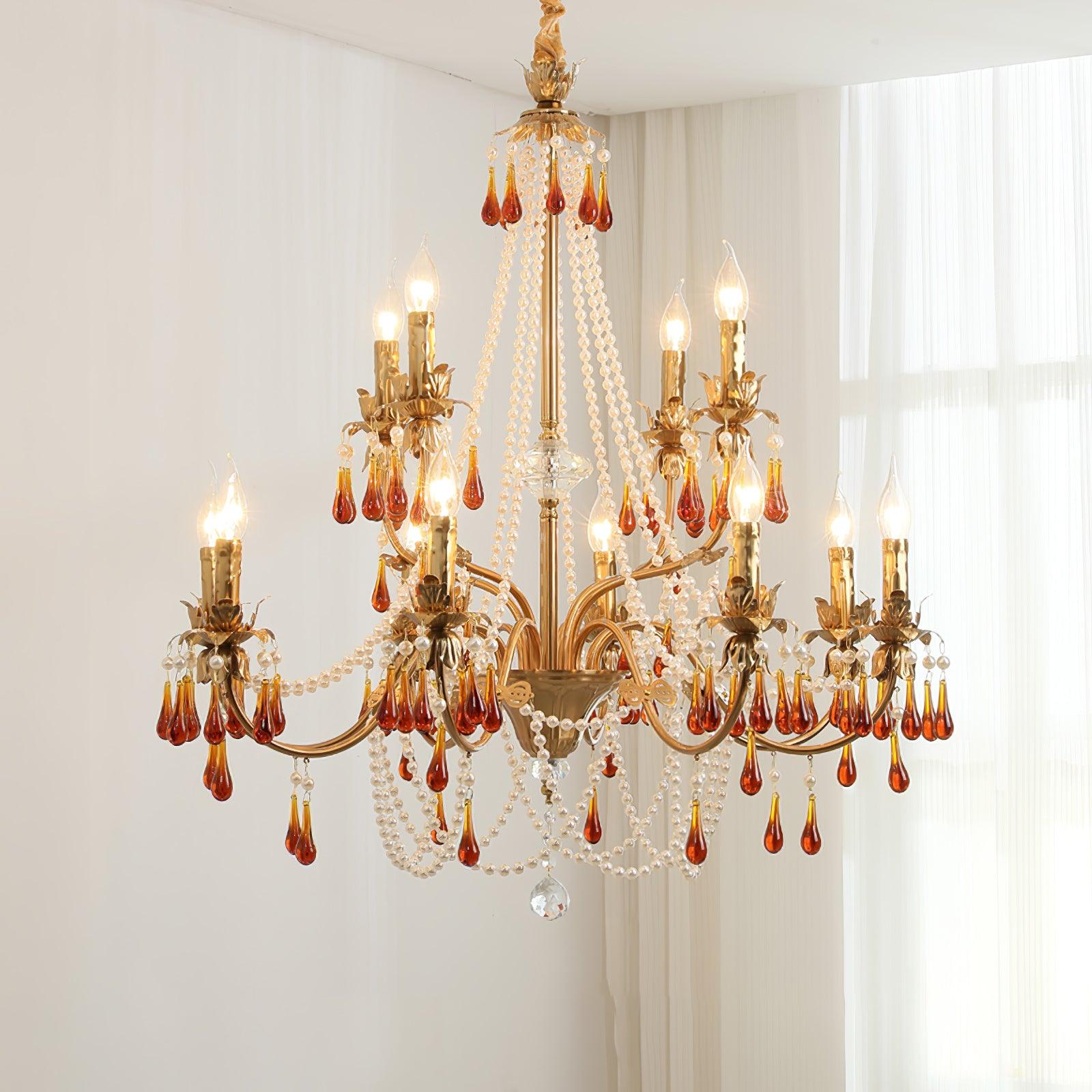 Ormirara Postmodern Luxury Amber Crystal Chandelier - Blowlighting