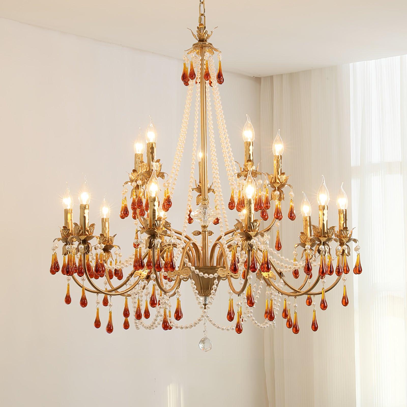 Ormirara Postmodern Luxury Amber Crystal Chandelier - Blowlighting