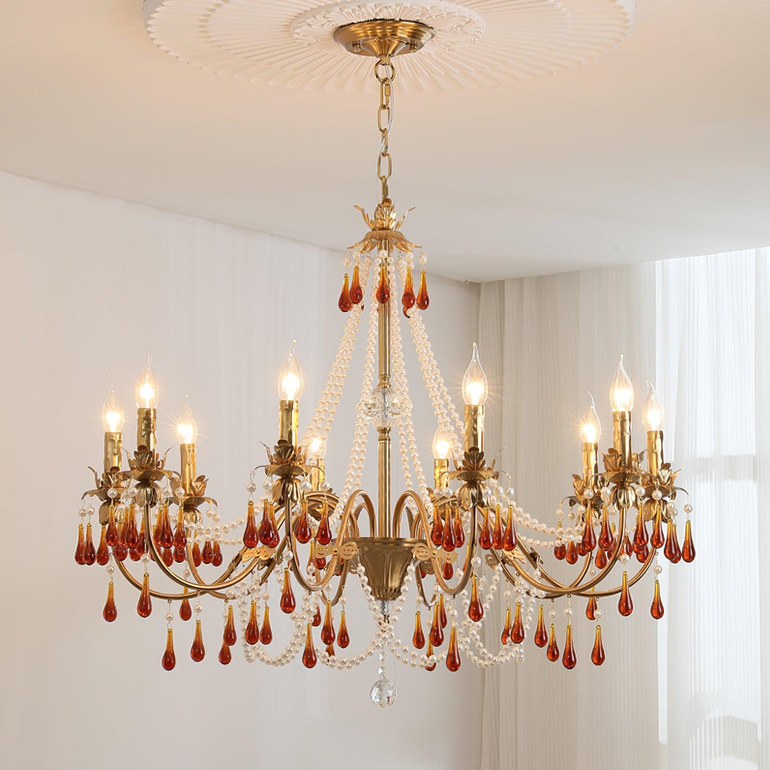 Ormirara Postmodern Luxury Amber Crystal Chandelier - Blowlighting