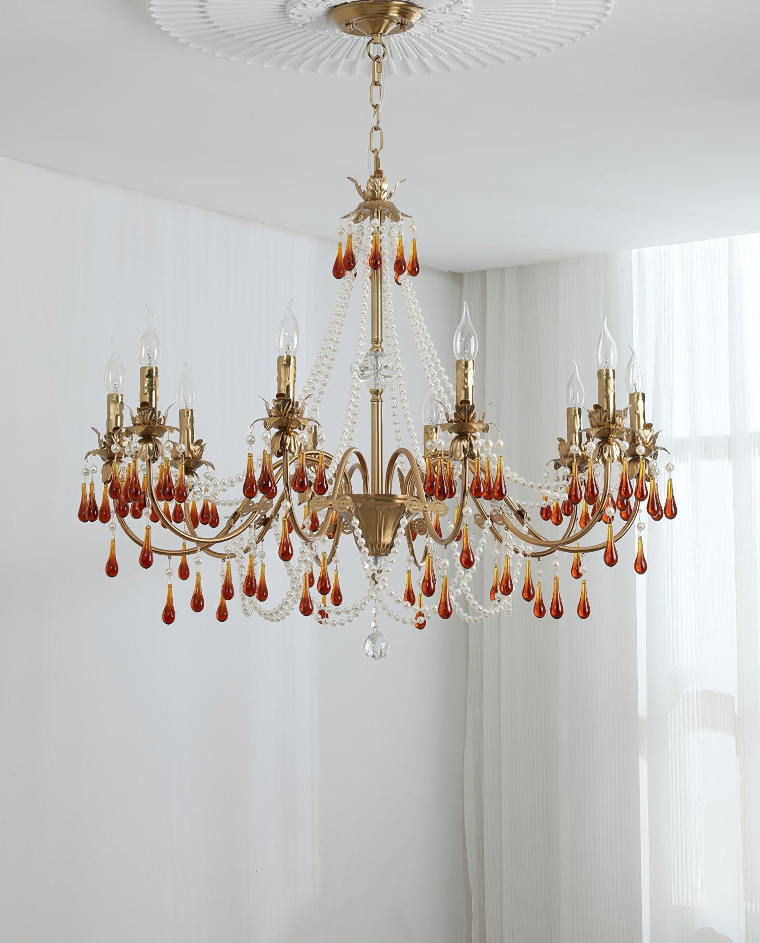 Ormirara Postmodern Luxury Amber Crystal Chandelier - Blowlighting