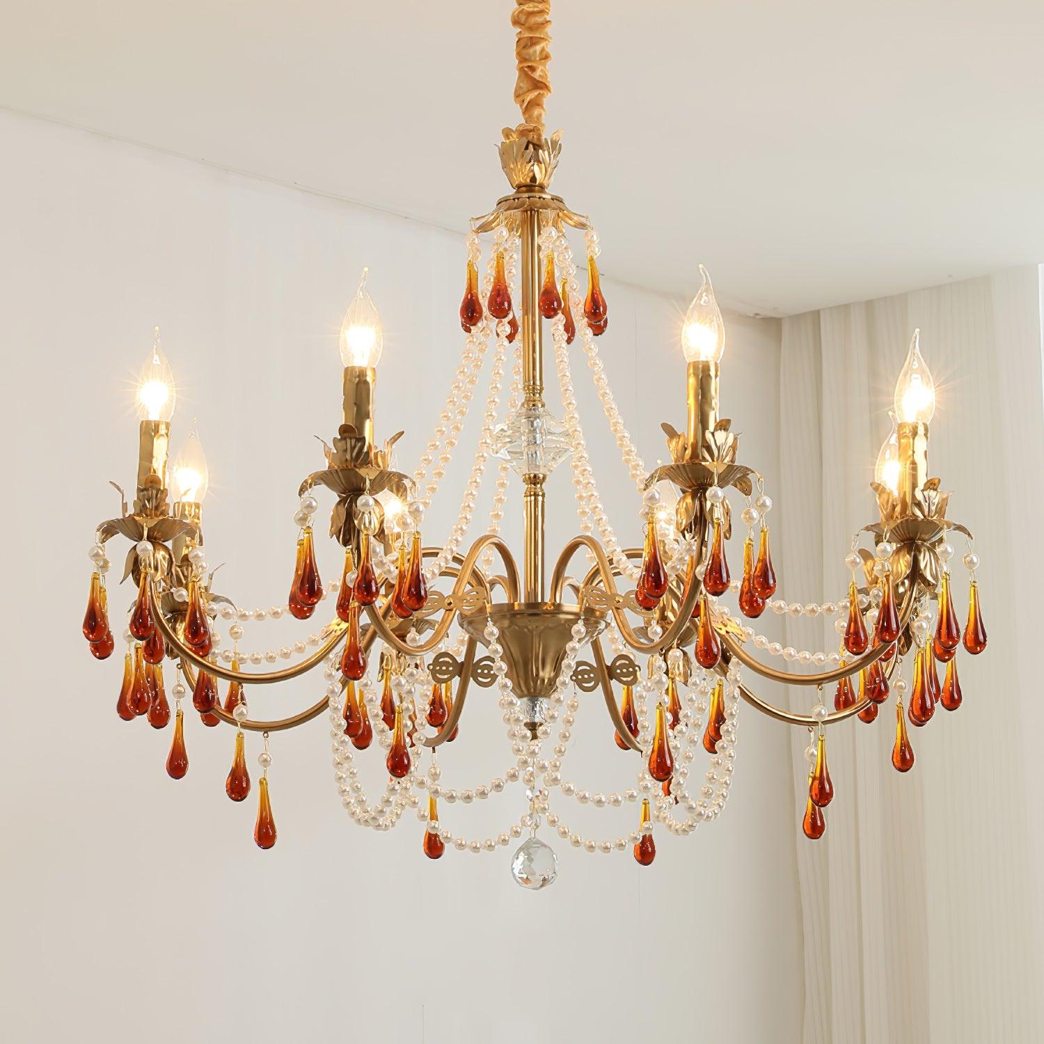 Ormirara Postmodern Luxury Amber Crystal Chandelier - Blowlighting
