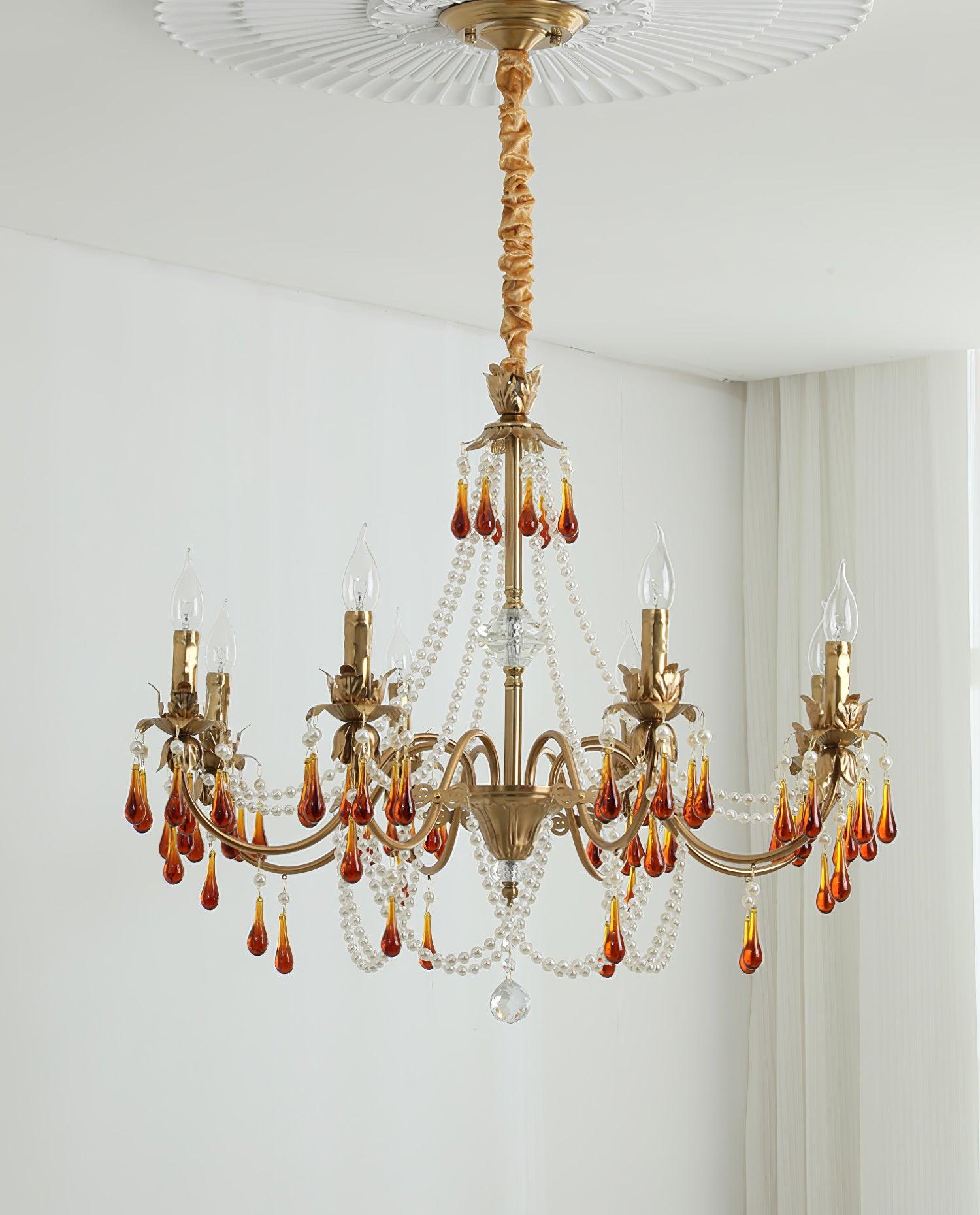 Ormirara Postmodern Luxury Amber Crystal Chandelier - Blowlighting