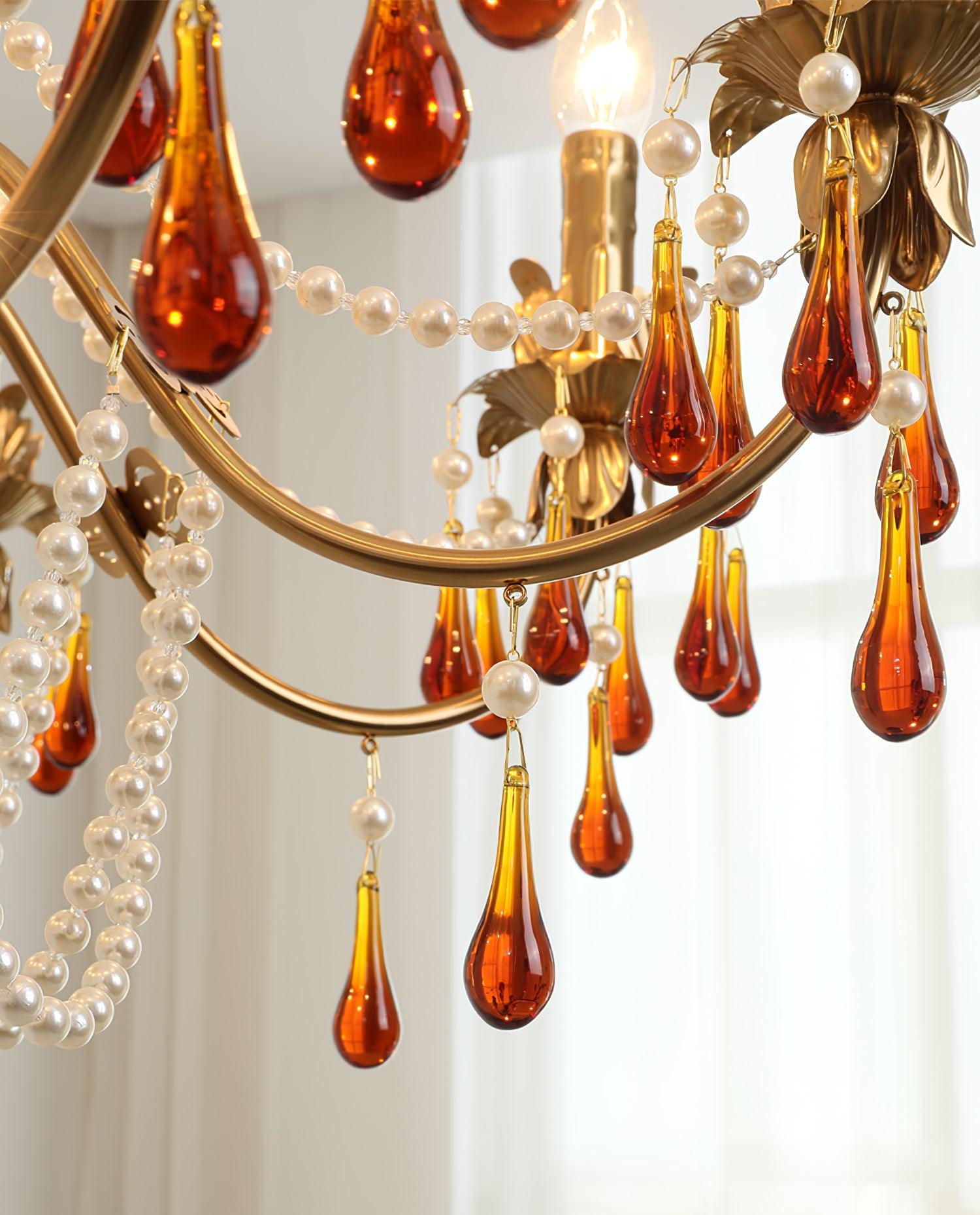 Ormirara Postmodern Luxury Amber Crystal Chandelier - Blowlighting