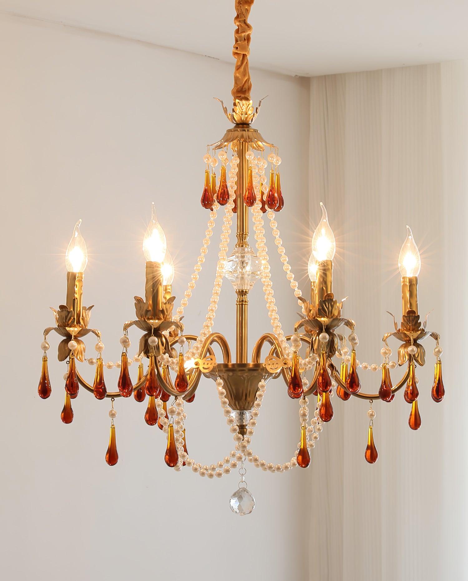 Ormirara Postmodern Luxury Amber Crystal Chandelier - Blowlighting