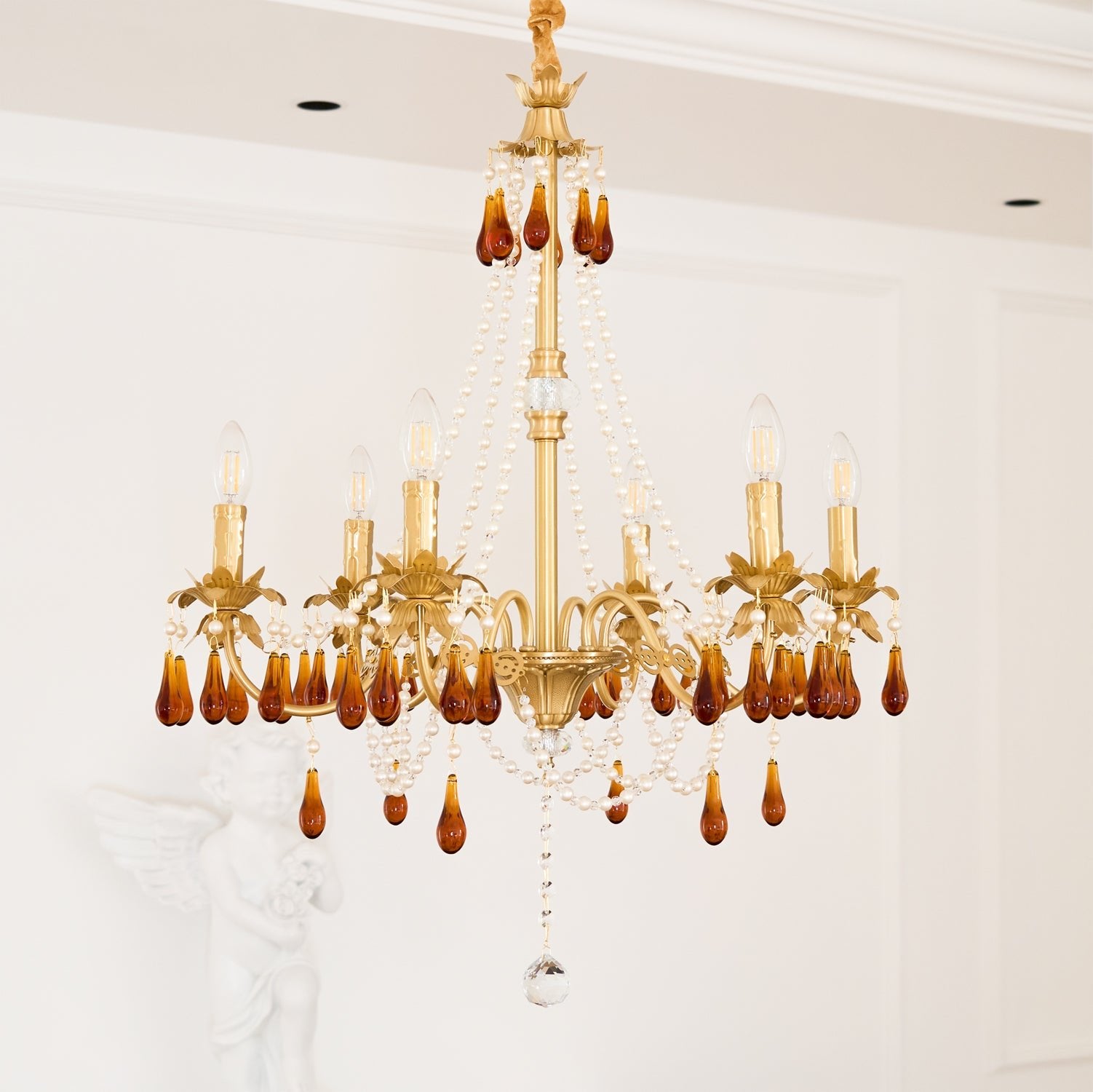 Ormirara Postmodern Luxury Amber Crystal Chandelier - Blowlighting