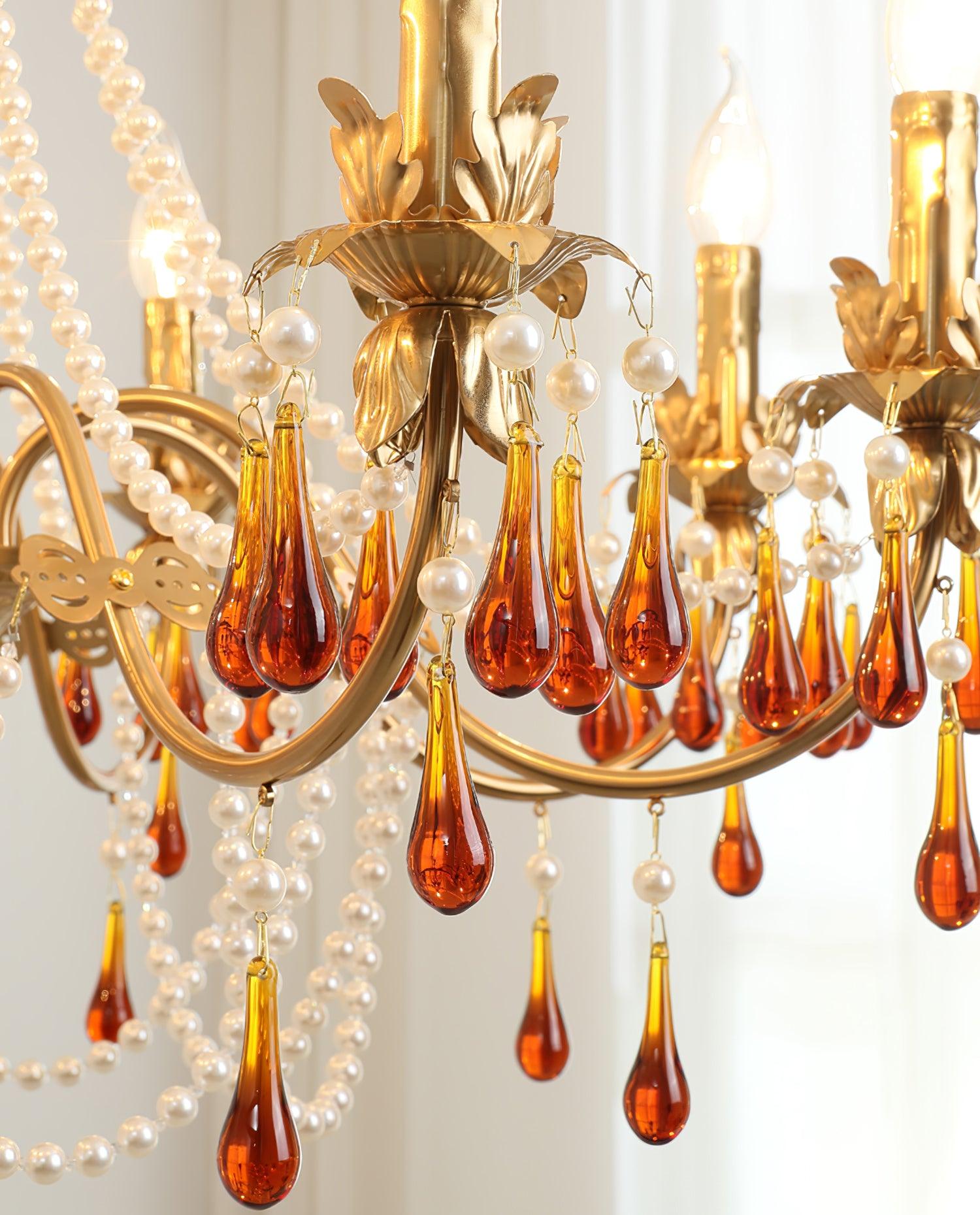 Ormirara Postmodern Luxury Amber Crystal Chandelier - Blowlighting