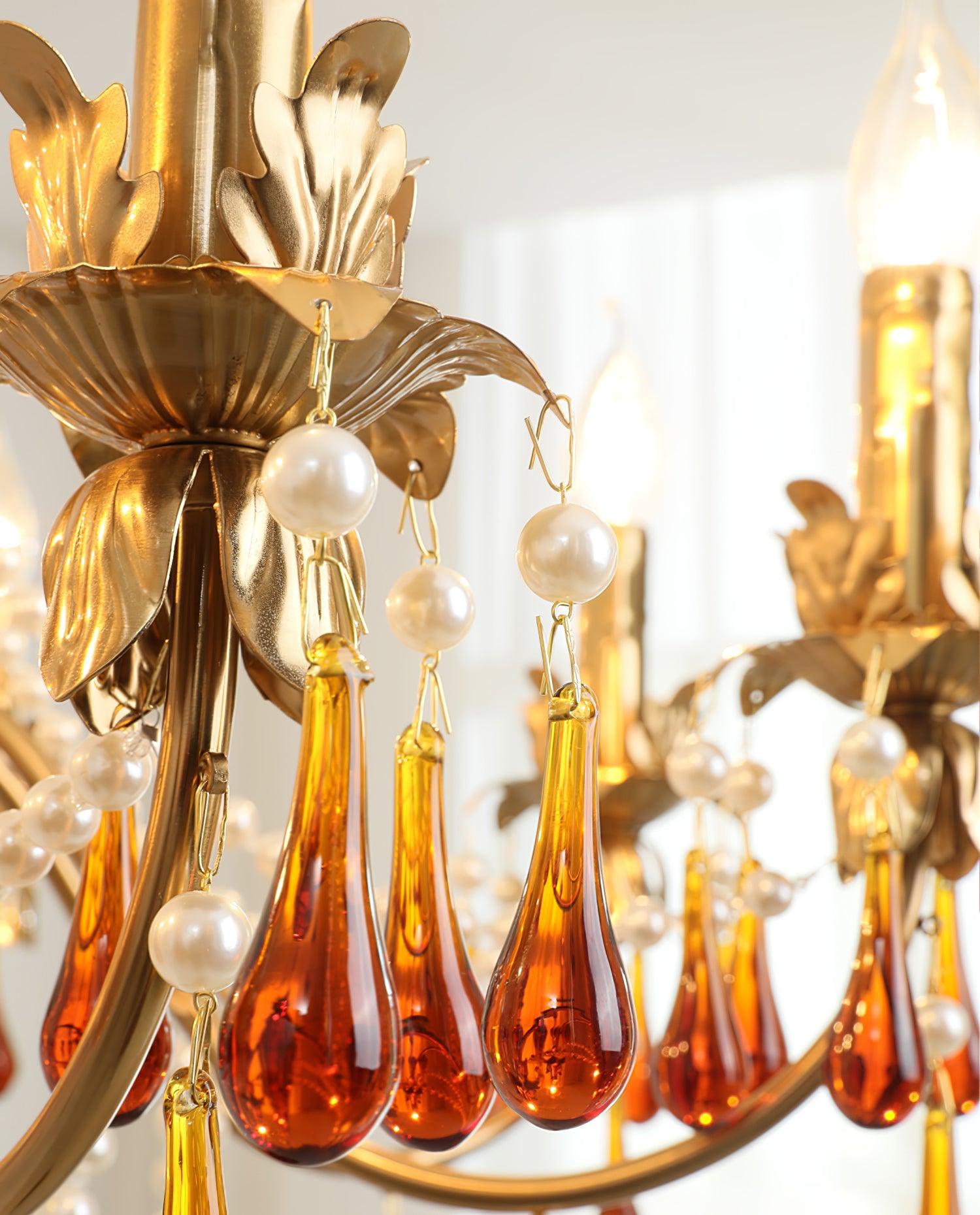 Ormirara Postmodern Luxury Amber Crystal Chandelier - Blowlighting