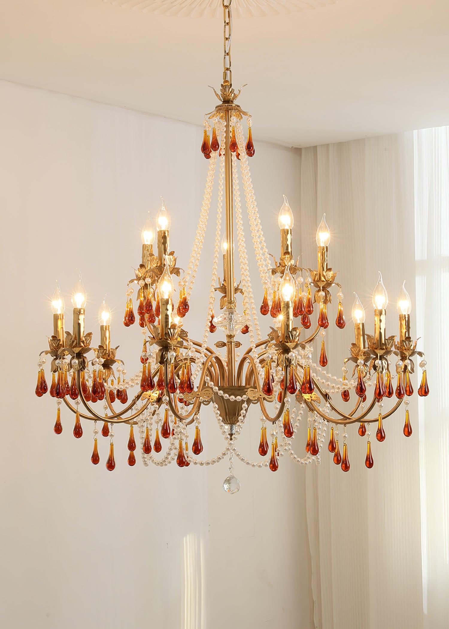 Ormirara Postmodern Luxury Amber Crystal Chandelier - Blowlighting